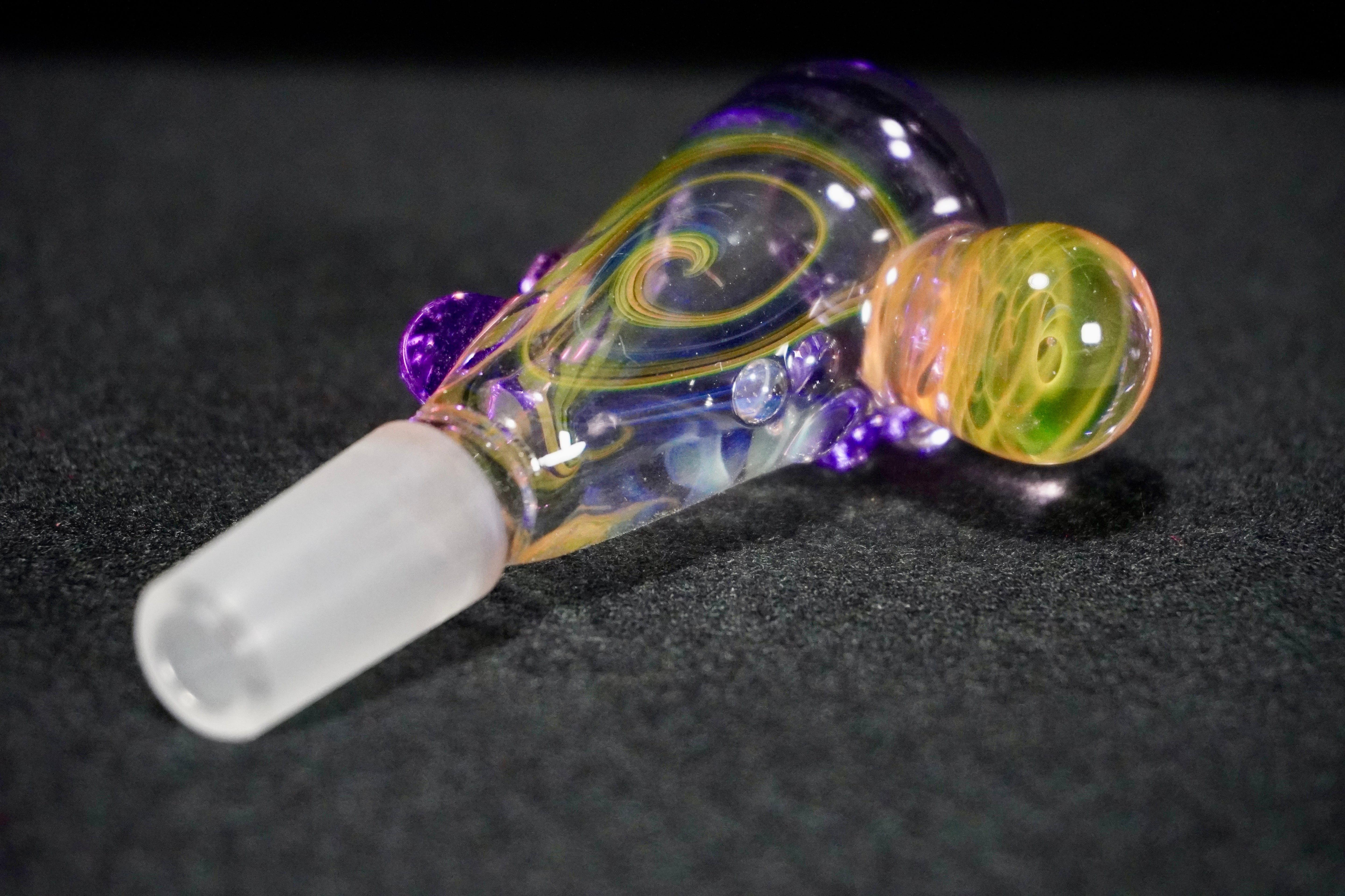 B$ Glass Purple 14mm Sawbucks Slide