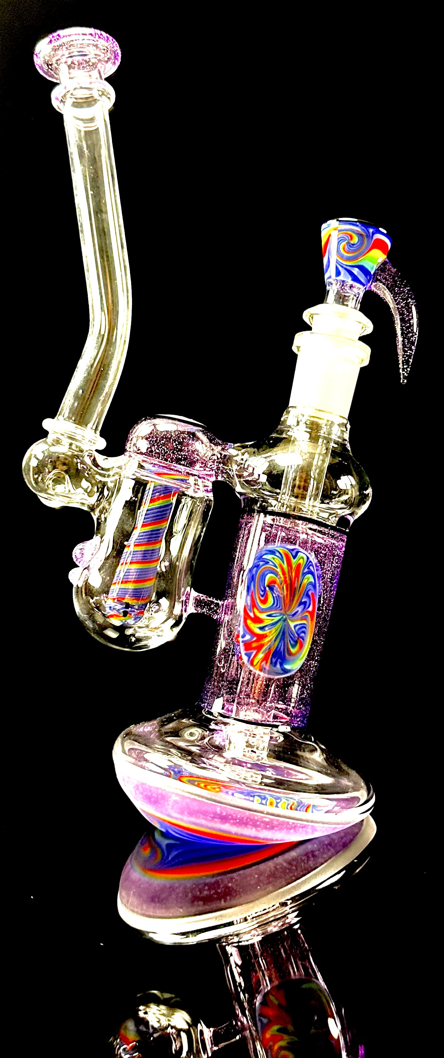 OJ Flame Worked Double Bubbler