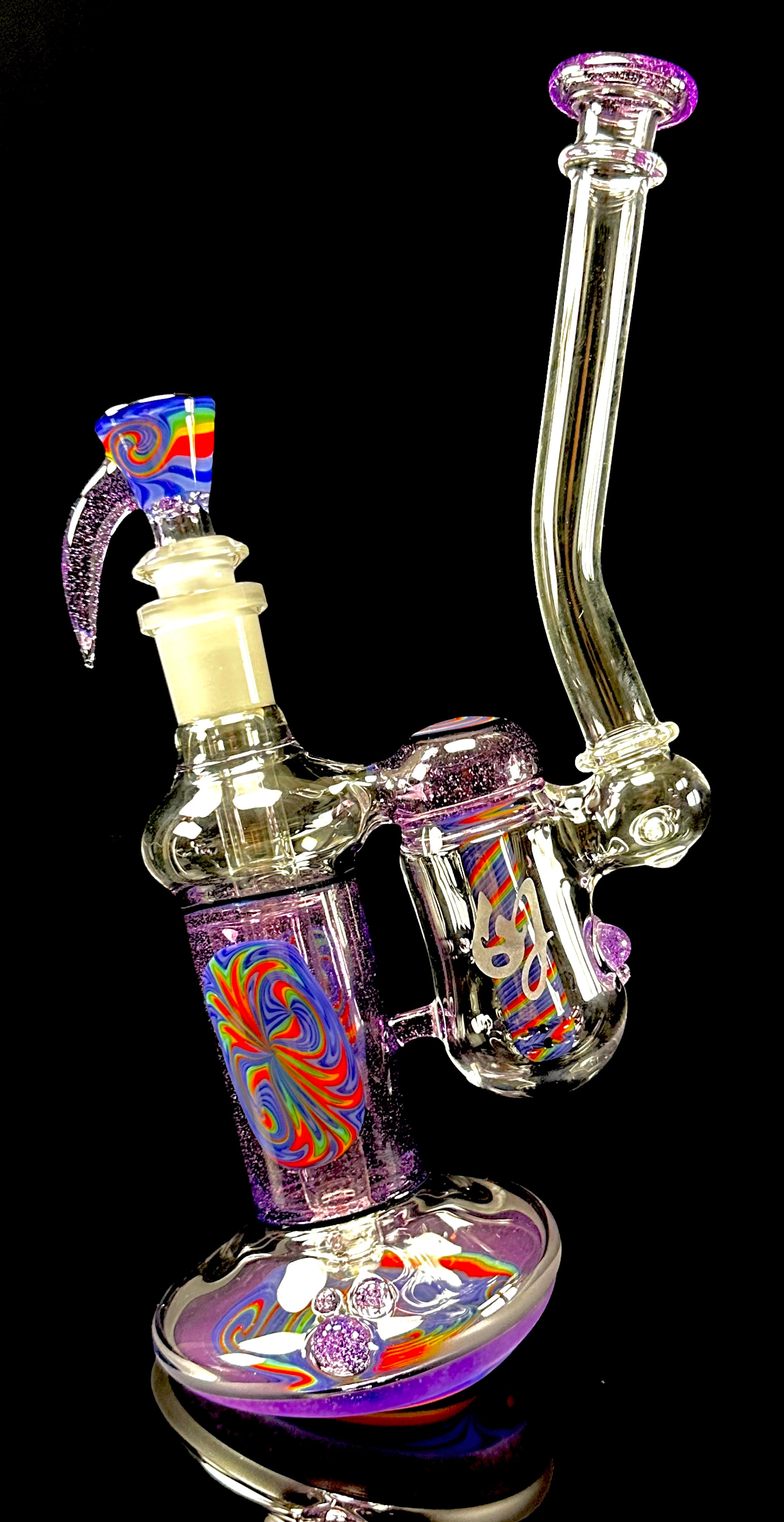 OJ Flame Worked Double Bubbler