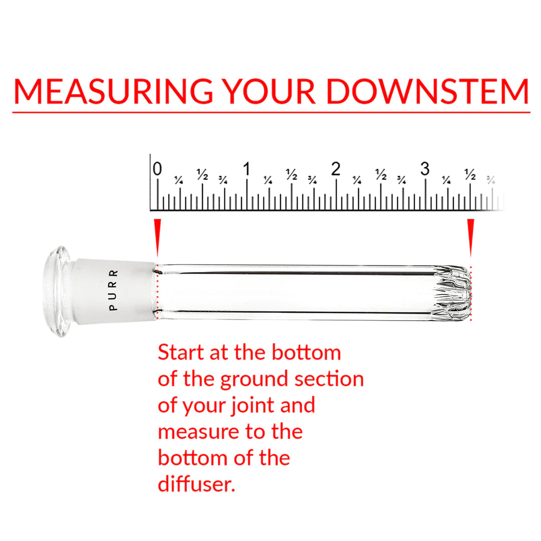 Purr Glass 14MM TO 18MM 12-SLIT GLASS DOWNSTEM 4 1/4”
