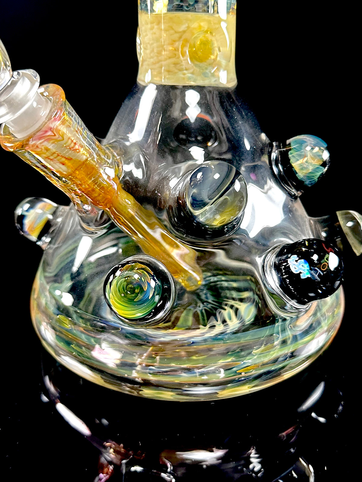 Hops x B$ Collab Beaker Fully Fumed with Many Worked Marbles
