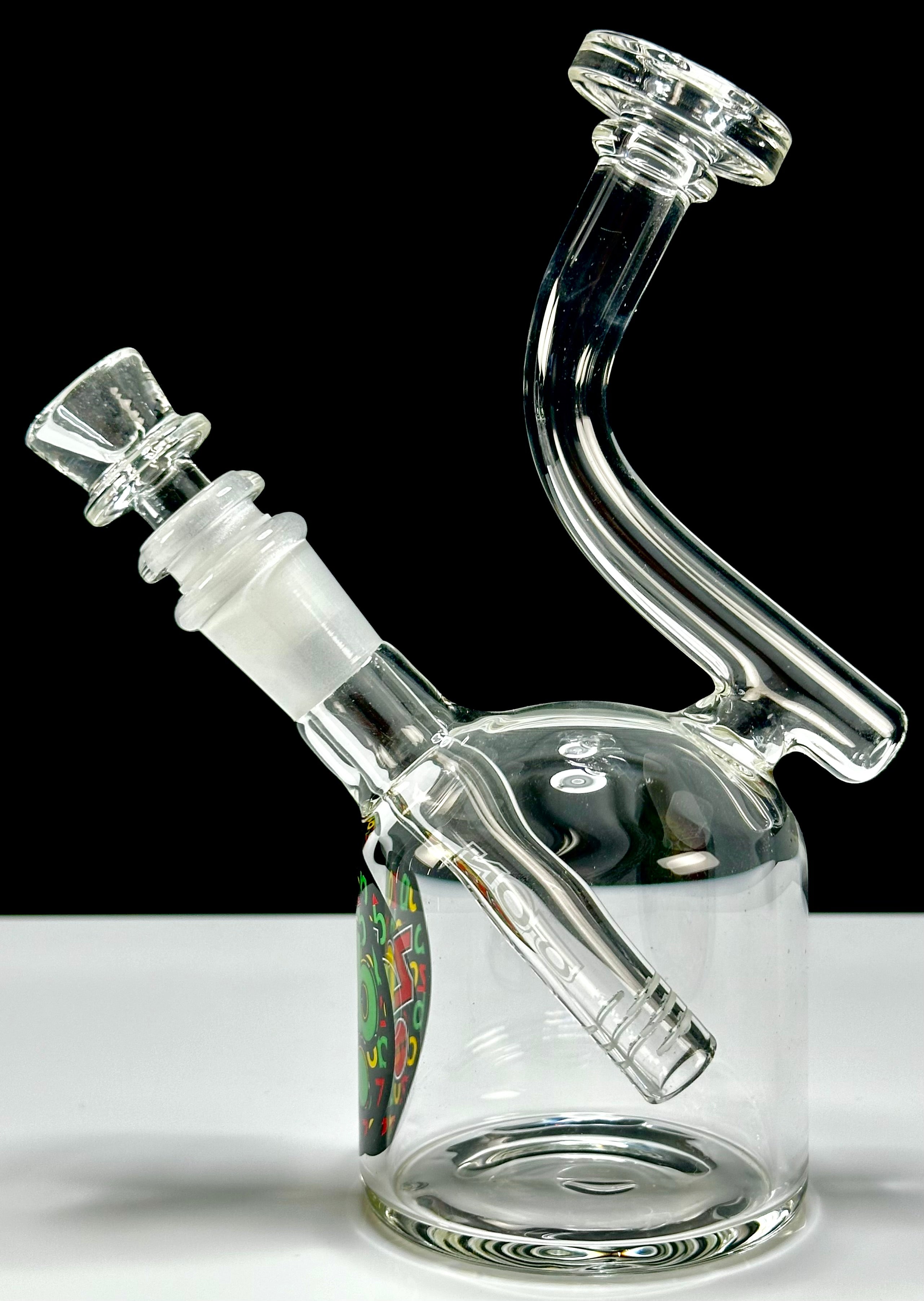 Zob 8 inch 75mm Chamber Bubbler with Diffused Downstem Rasta Label