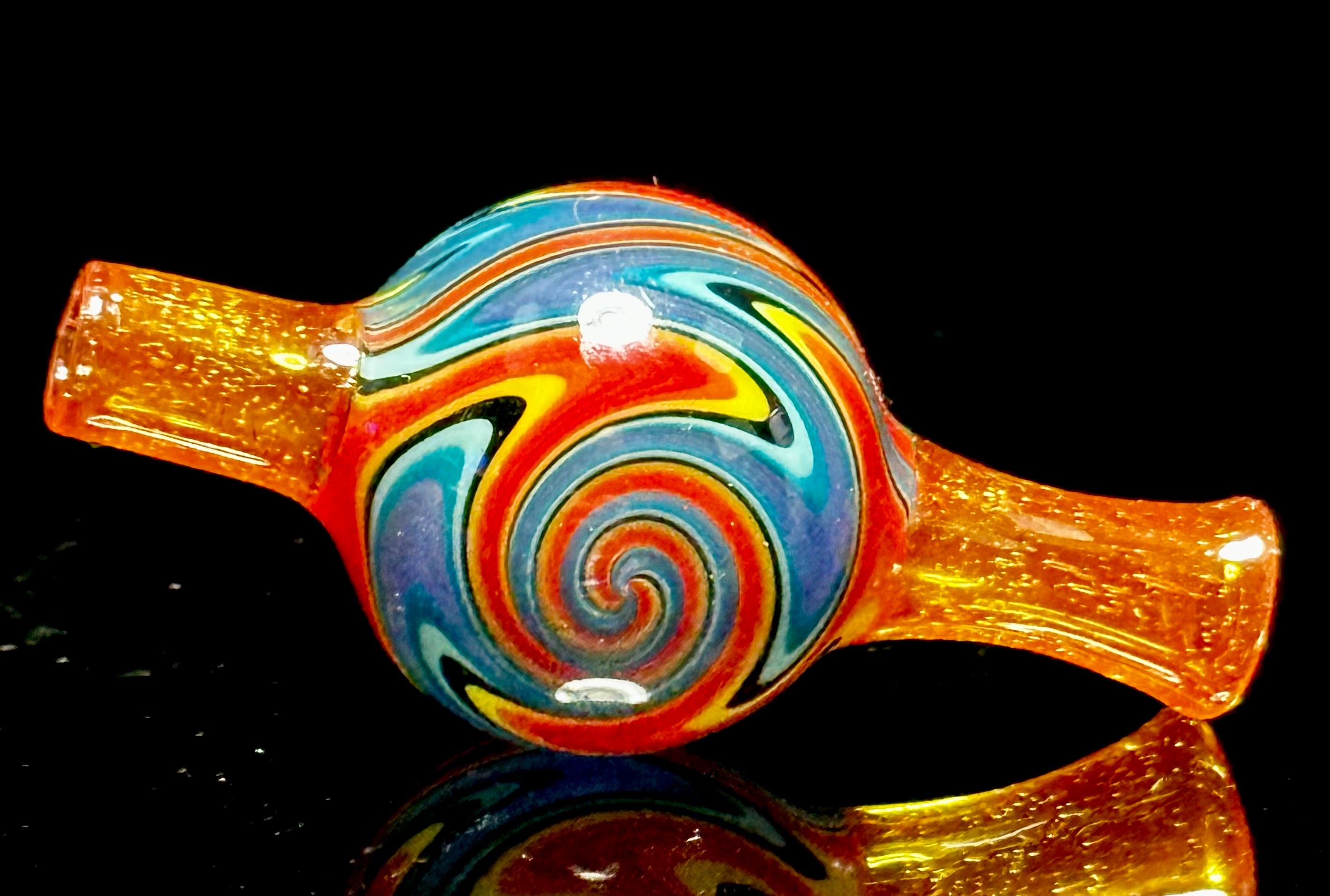 PA Jay Glass Worked Bubble Cap Orange