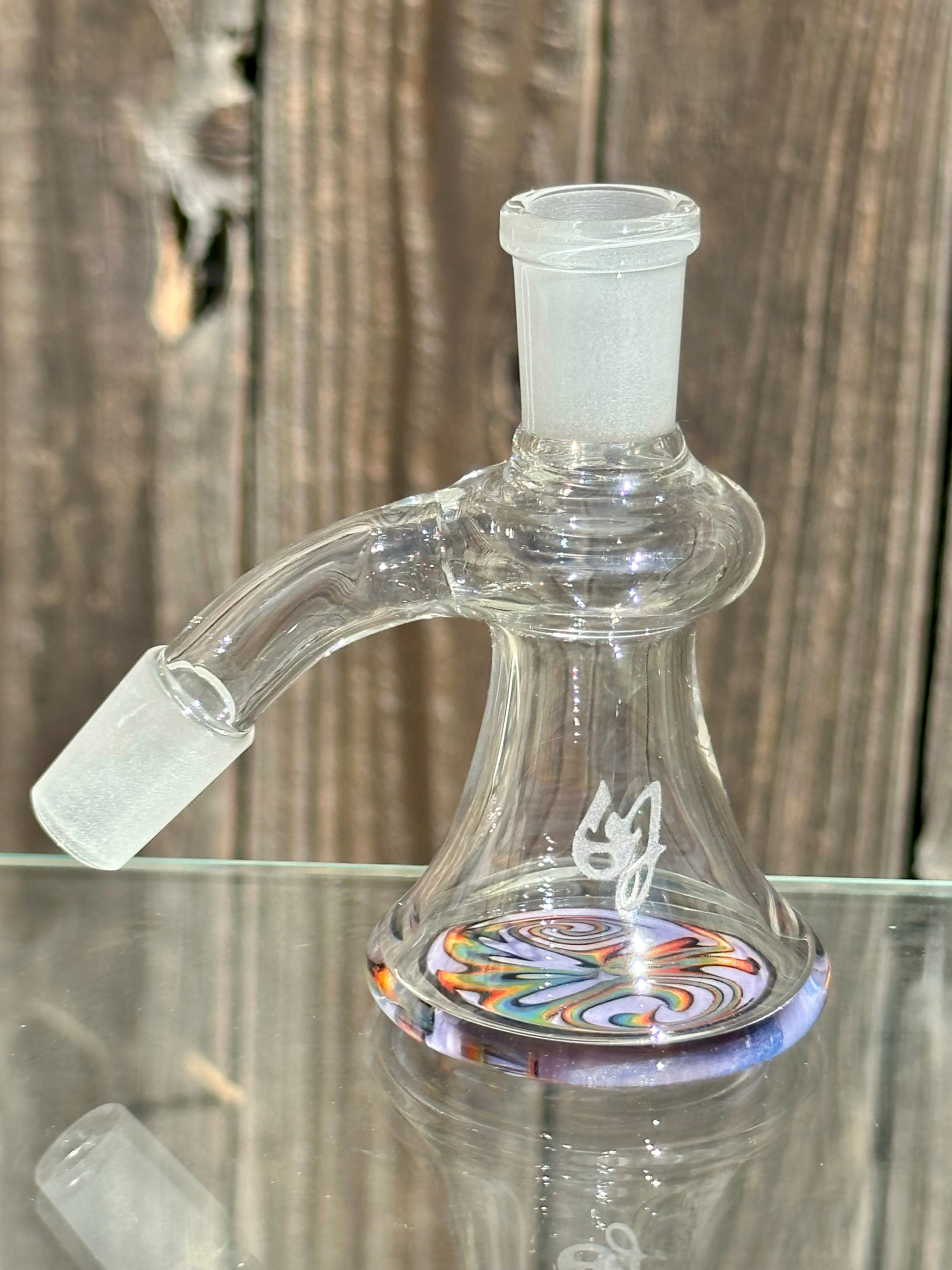OJ Flame Wisteria Rainbow Wigwag 14mm 45 Degree Dry Catch