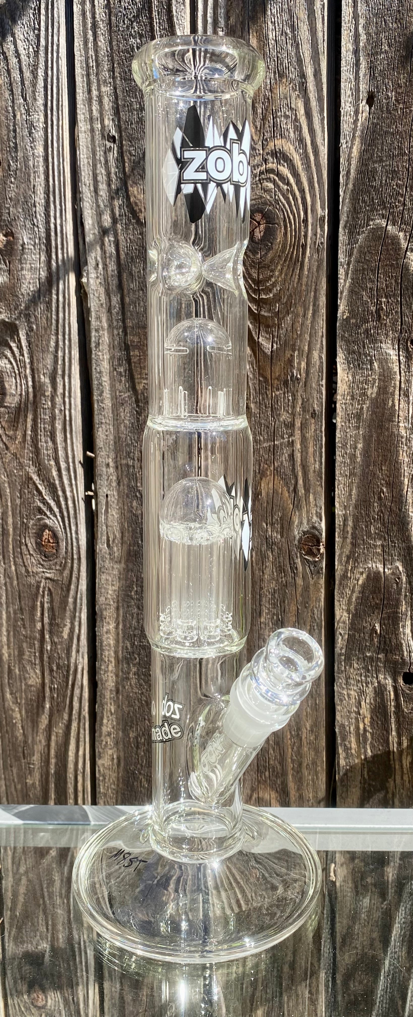 Zob 15 inch Straight Tube with 8 Arm Tree Percolator Black & White Label