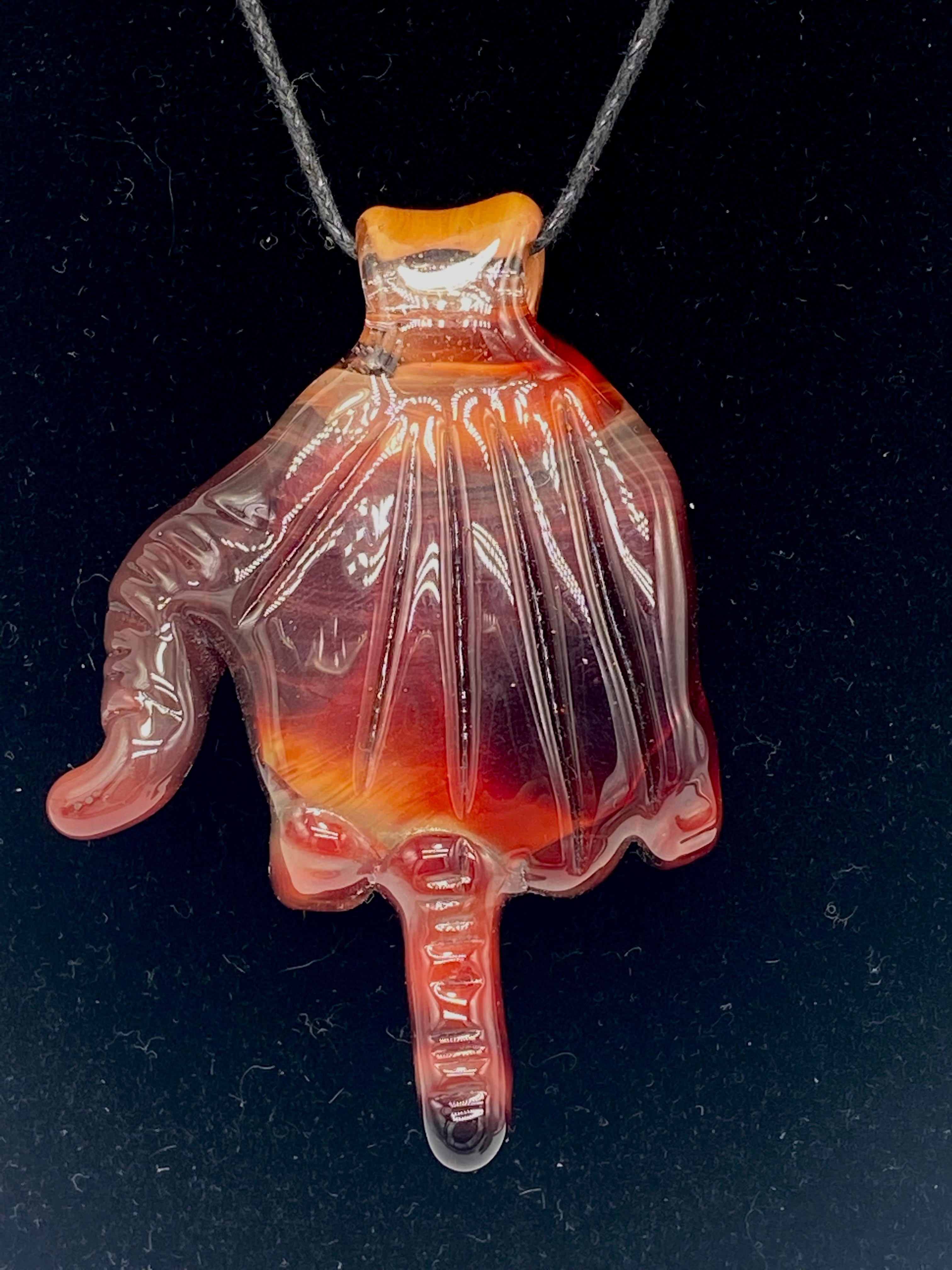 Eka Glass Caribbean Corral Hand Pendant