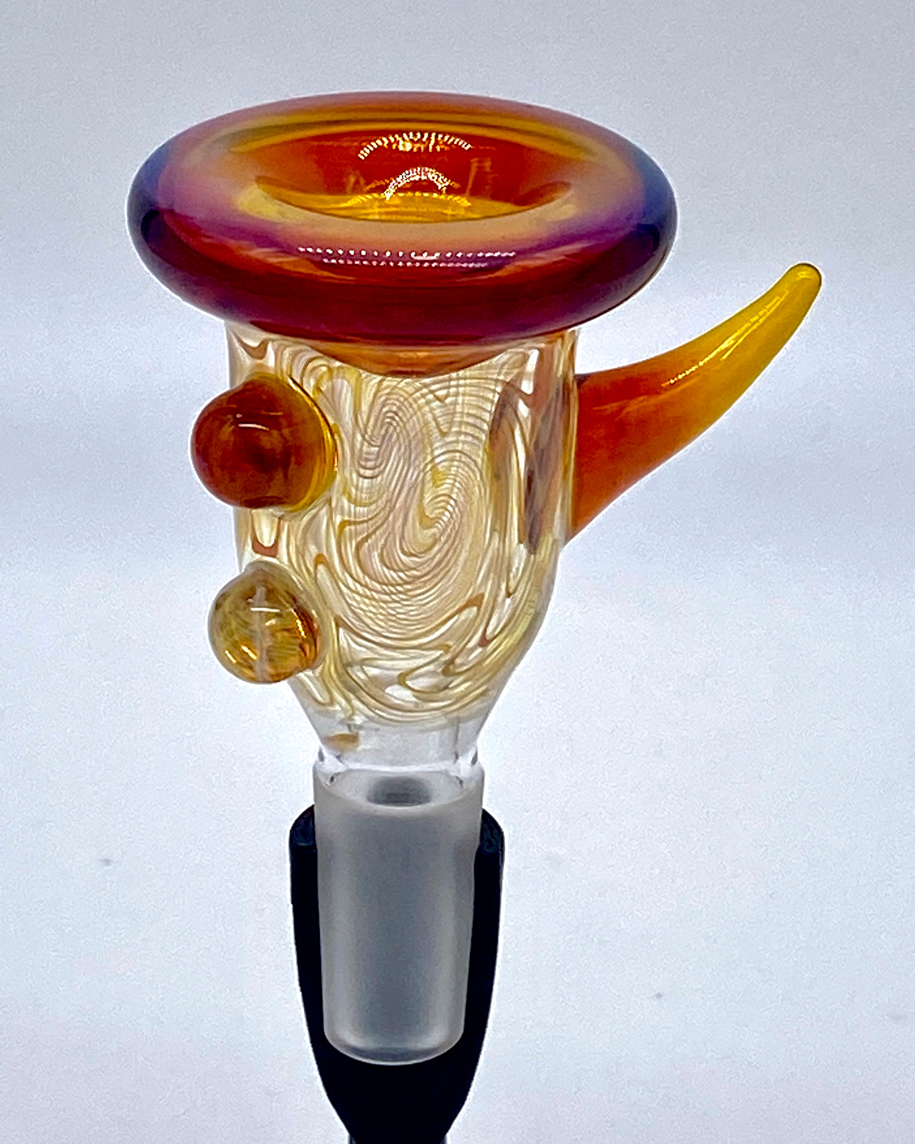 Gasp One Amber Purple & Fumed 14mm Single Hole Slide - TheSmokeyMcPotz Collection