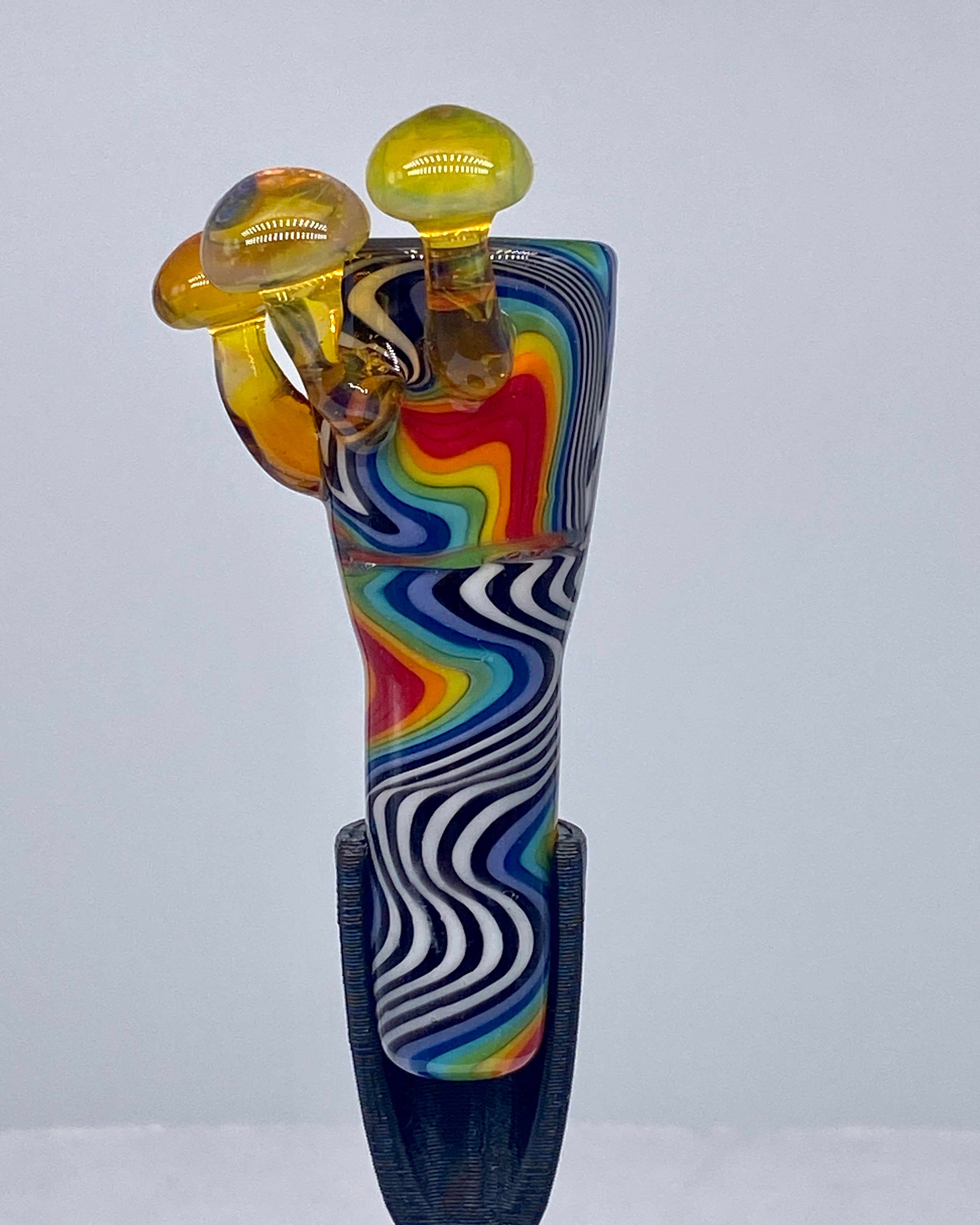 DZ Glass 14mm Fully Worked Wigwag with Mushrooms #2 - TheSmokeyMcPotz Collection