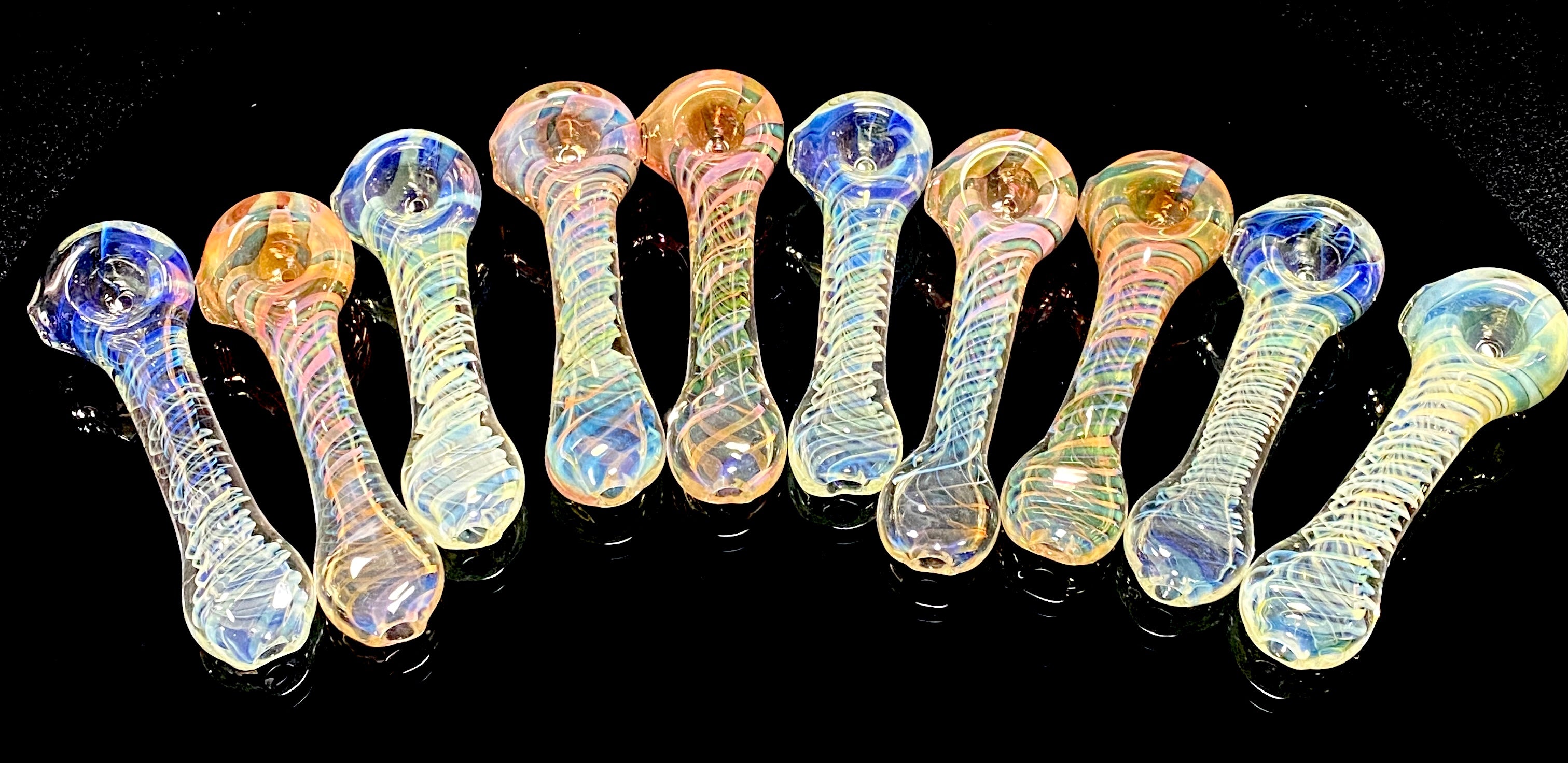 Stress Less Glass Large Fumed Spoon - TheSmokeyMcPotz Collection