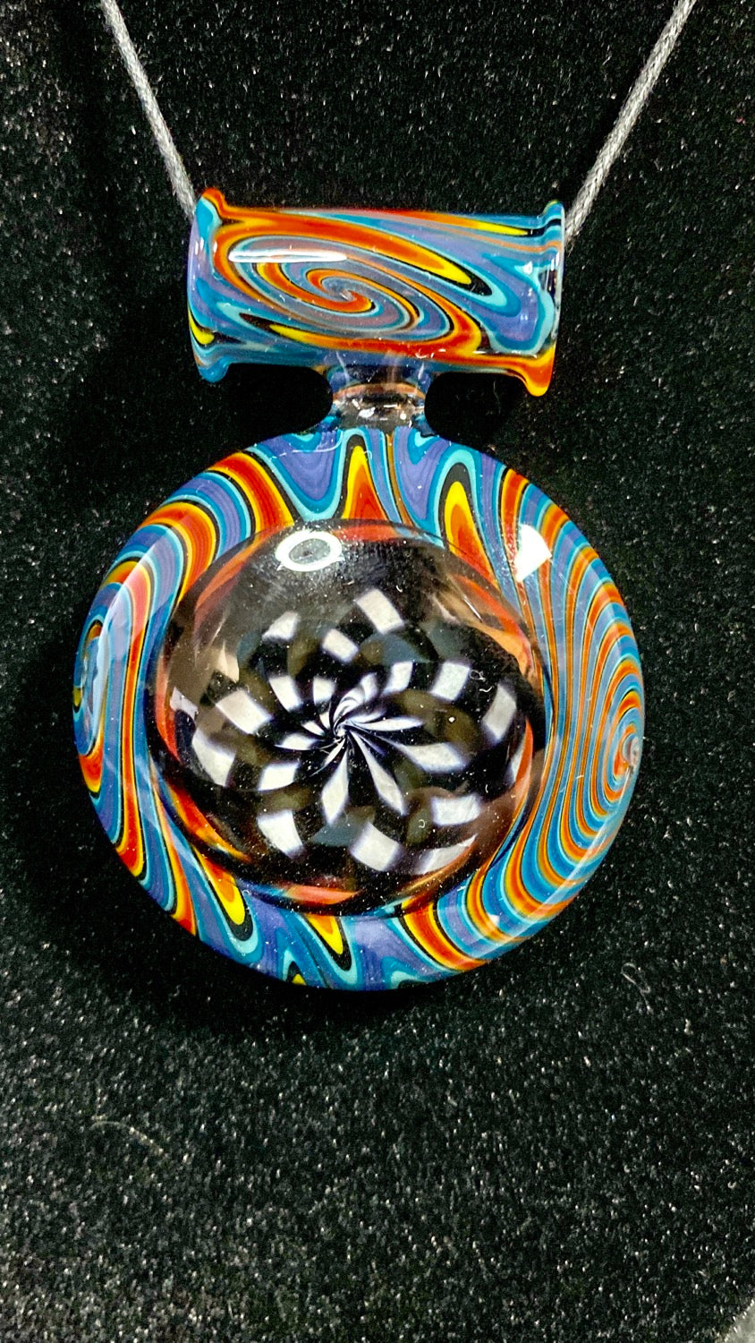 Pajay Fully Worked See Through Pendie Red-Yellow - TheSmokeyMcPotz Collection