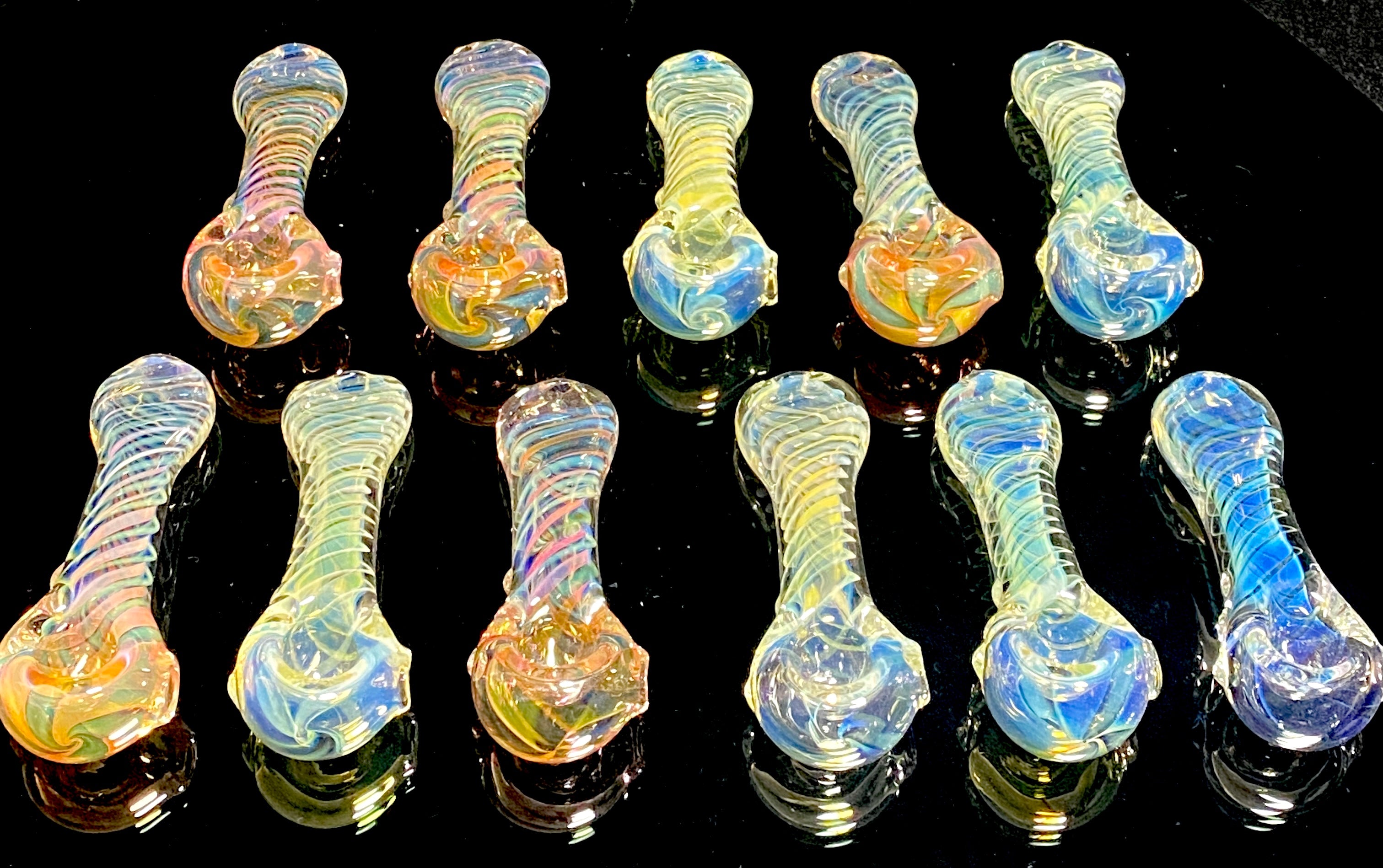 Stress Less Glass Small Fumed Spoon - TheSmokeyMcPotz Collection