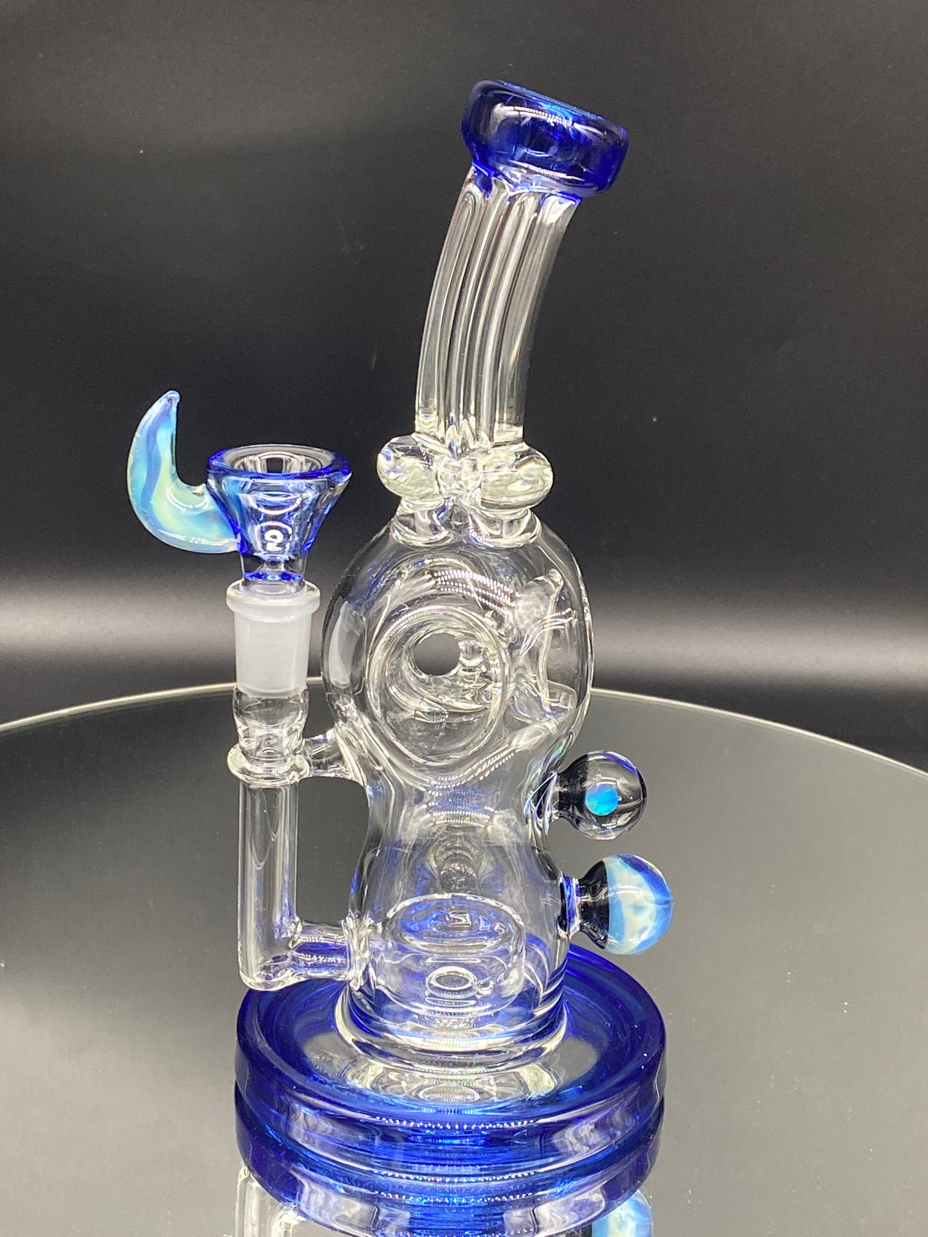 Davin Titland Blue Custom Rig Set with Marbles - TheSmokeyMcPotz Collection