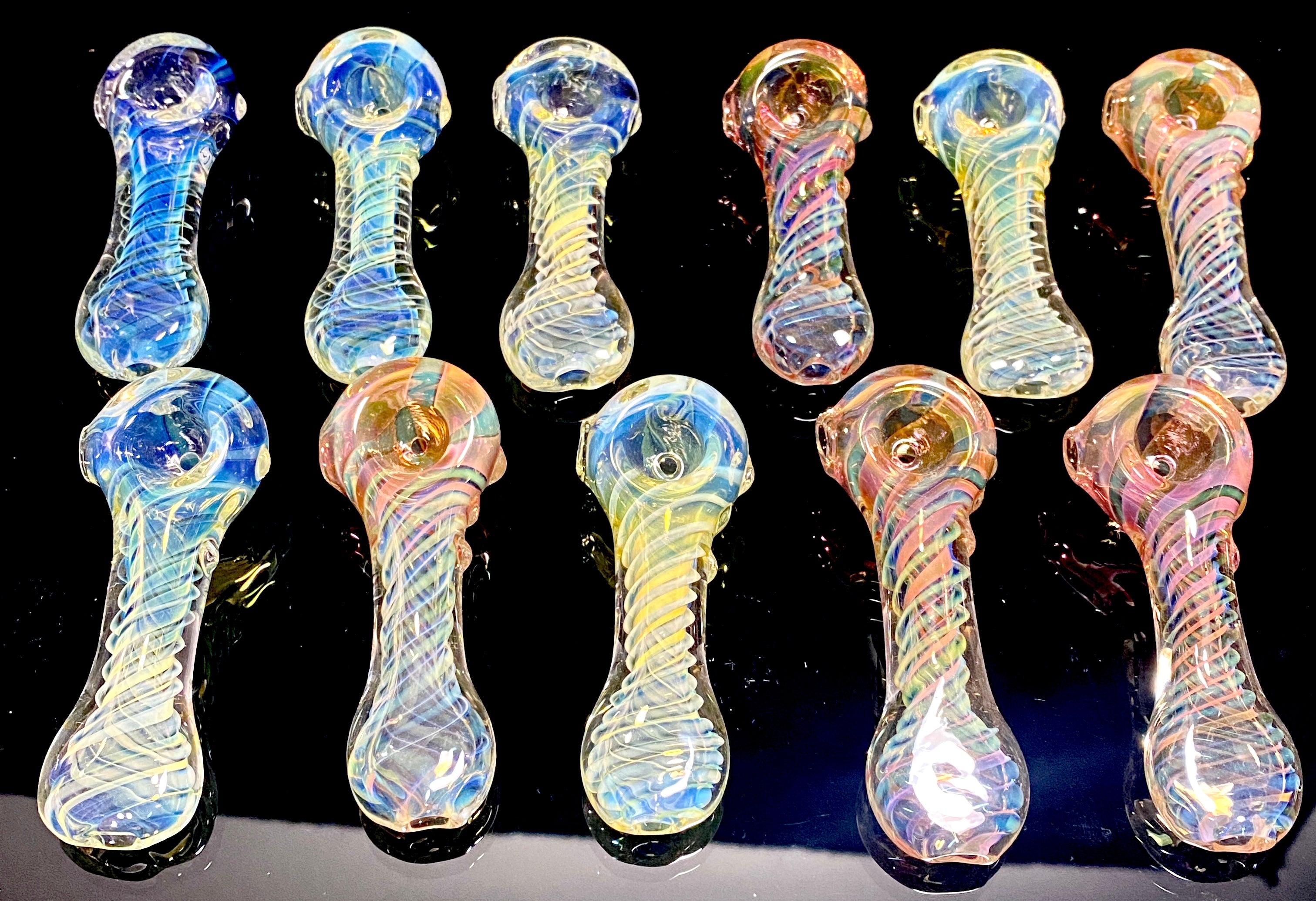 Stress Less Glass Small Fumed Spoon - TheSmokeyMcPotz Collection