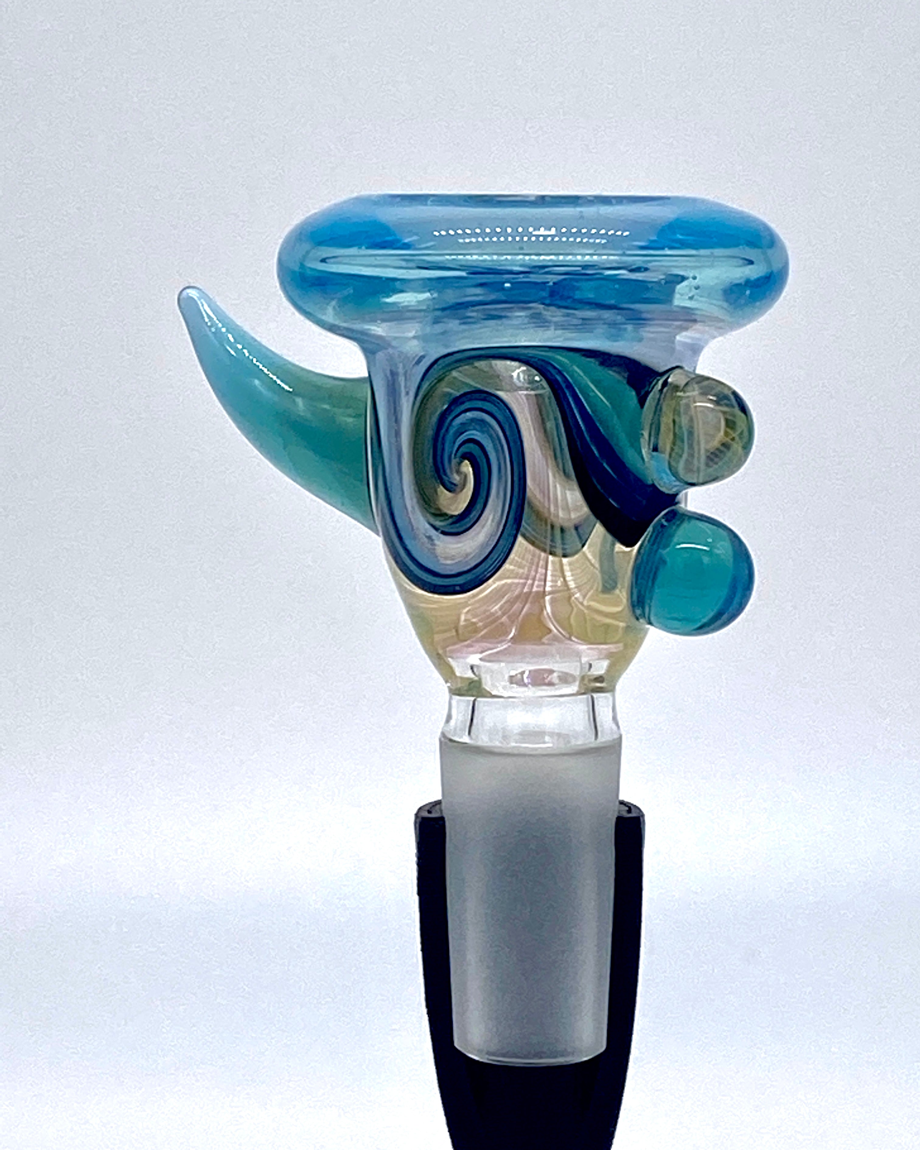 Gasp One Blue & Fumed 14mm Single Hole Slide - TheSmokeyMcPotz Collection