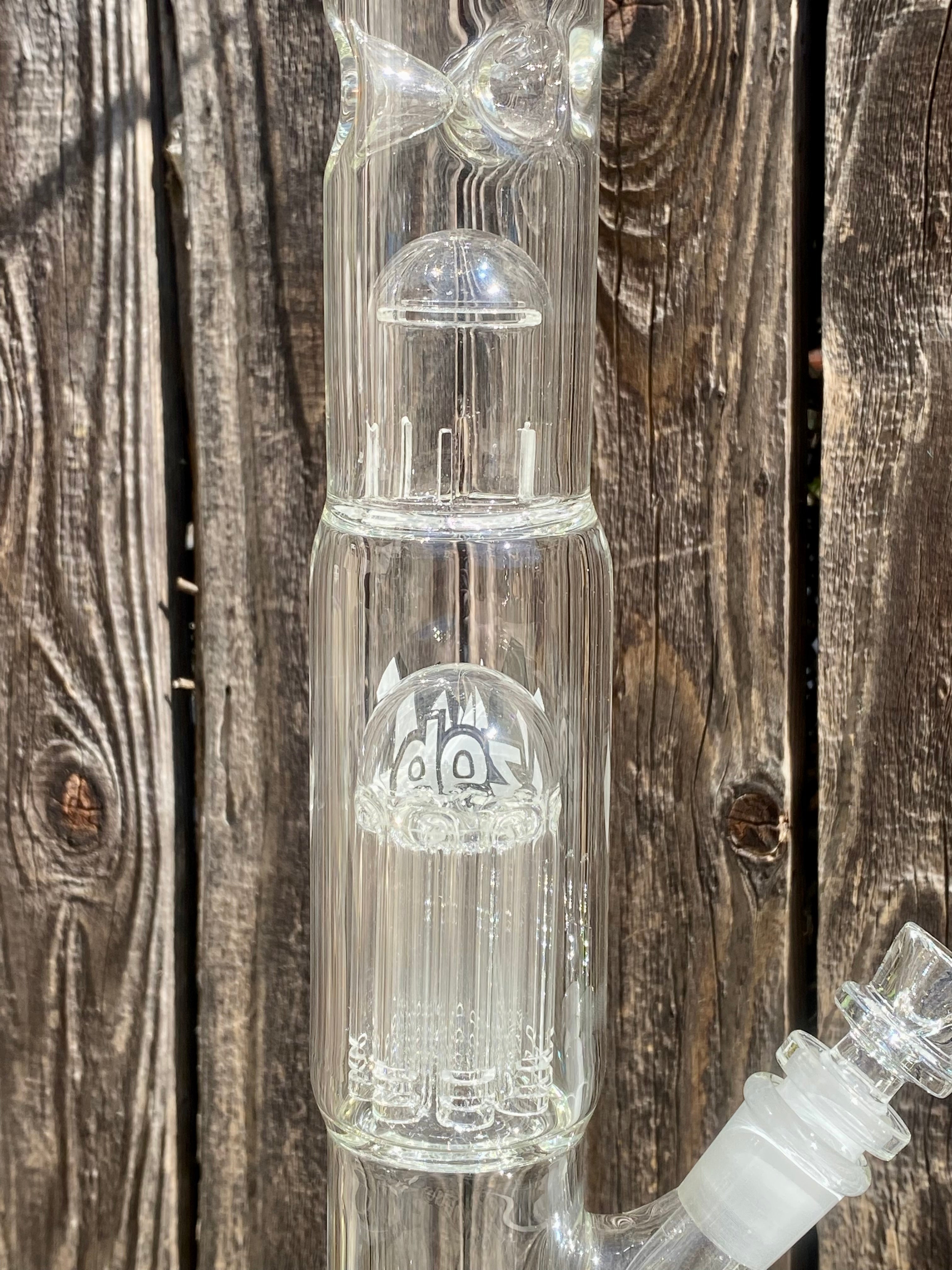 Zob 15 inch Straight Tube with 8 Arm Tree Percolator Black & White Label