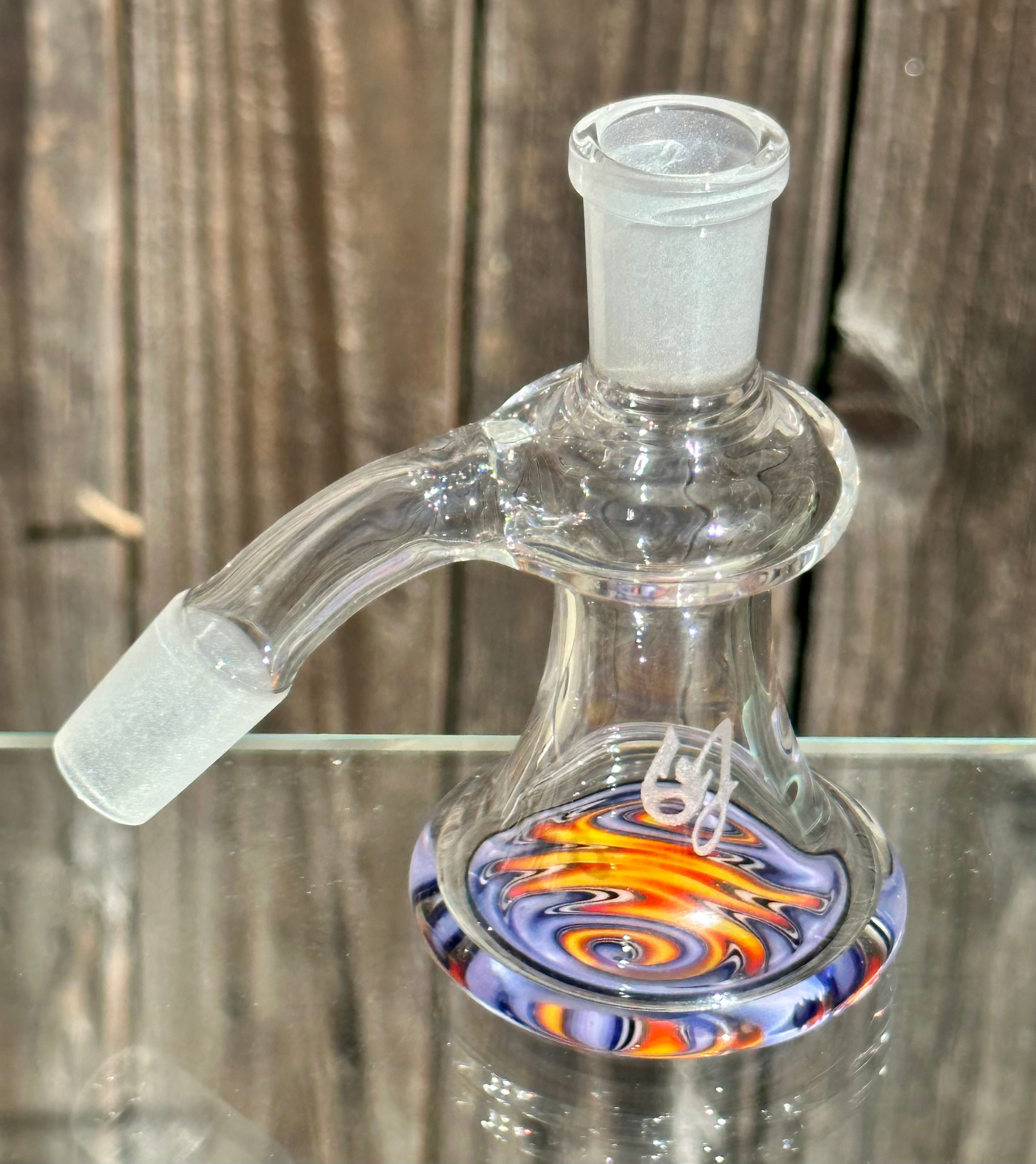 OJ Flame Pink Purple Fire Fade 14mm 45 Degree Ashcatcher