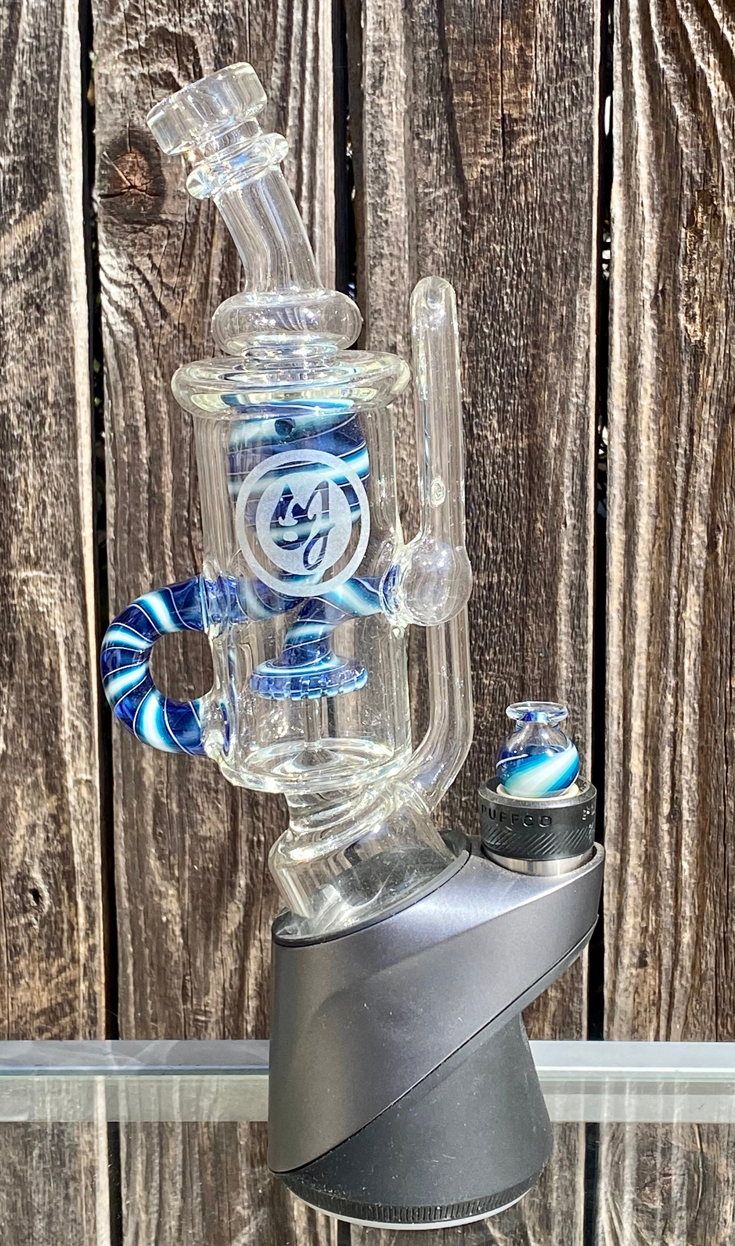 OJ Flame Puffco Peak and Pro Colored Recycler Top