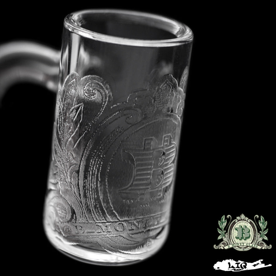 Long Island Quartz Official B-Money Etched Banger – Artist Series – 14mm 90* 30mm - TheSmokeyMcPotz Collection