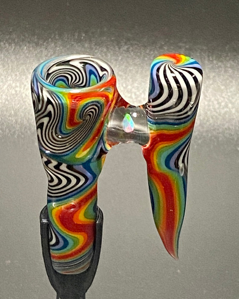 DZ Glass 14mm Fully Worked WigWag With Floating Opal #1 - TheSmokeyMcPotz Collection