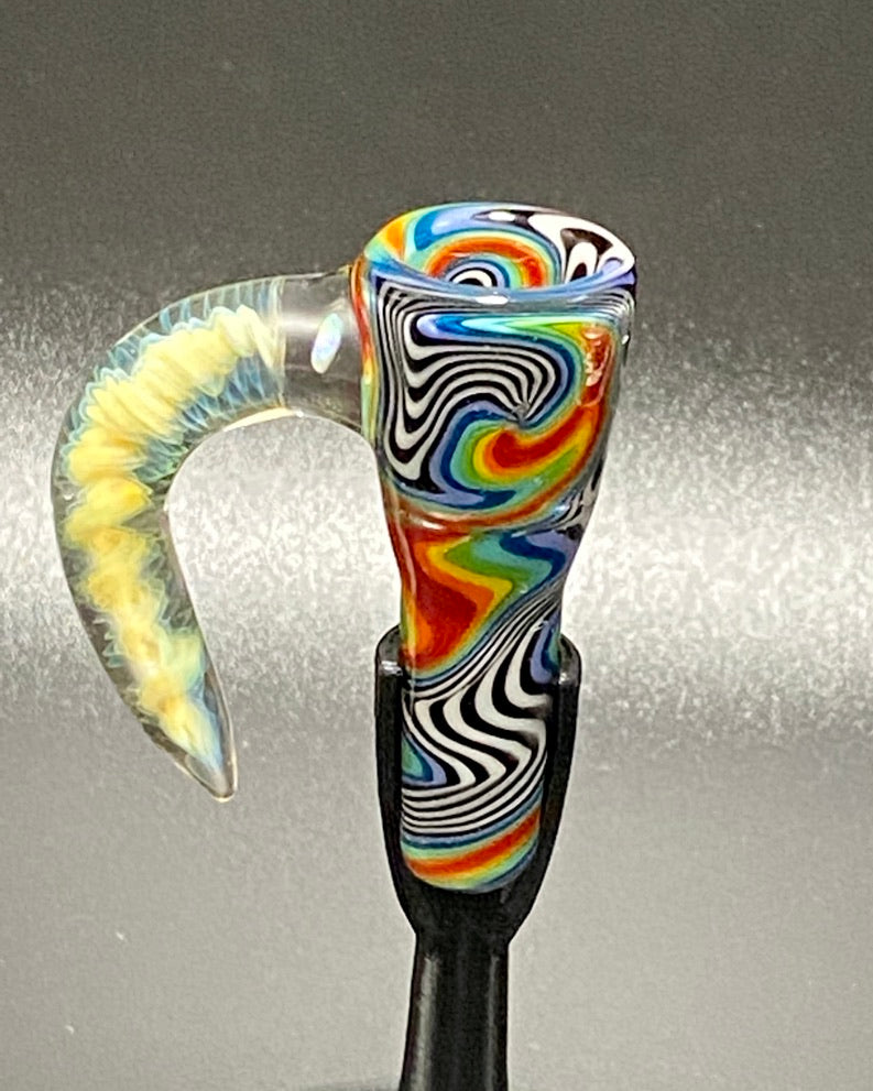 DZ Glass 14mm Fully Worked Wigwag Fume Handle #2 - TheSmokeyMcPotz Collection