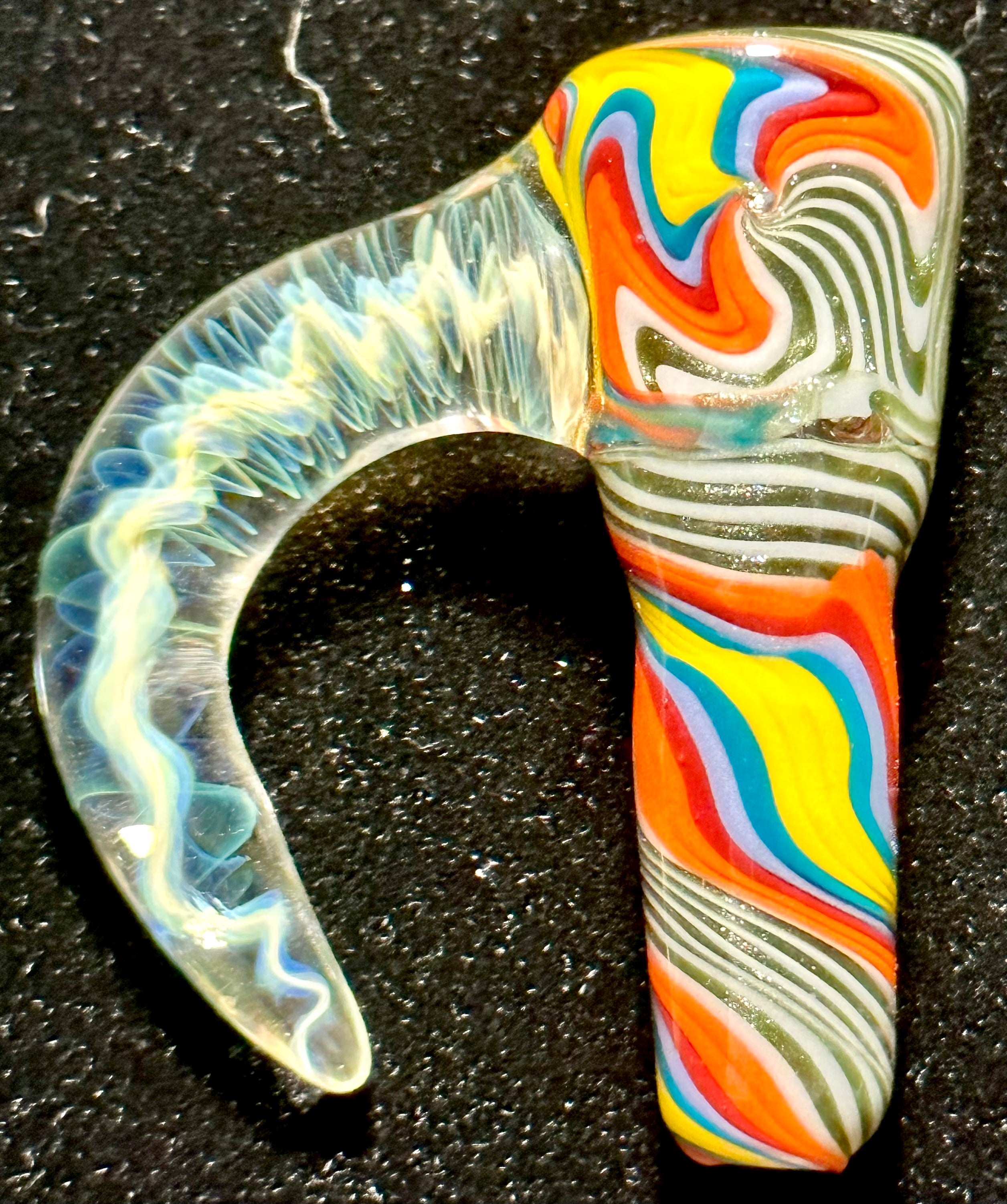 DZ Glass 14mm Fully Worked Wigwag Fumed Handle