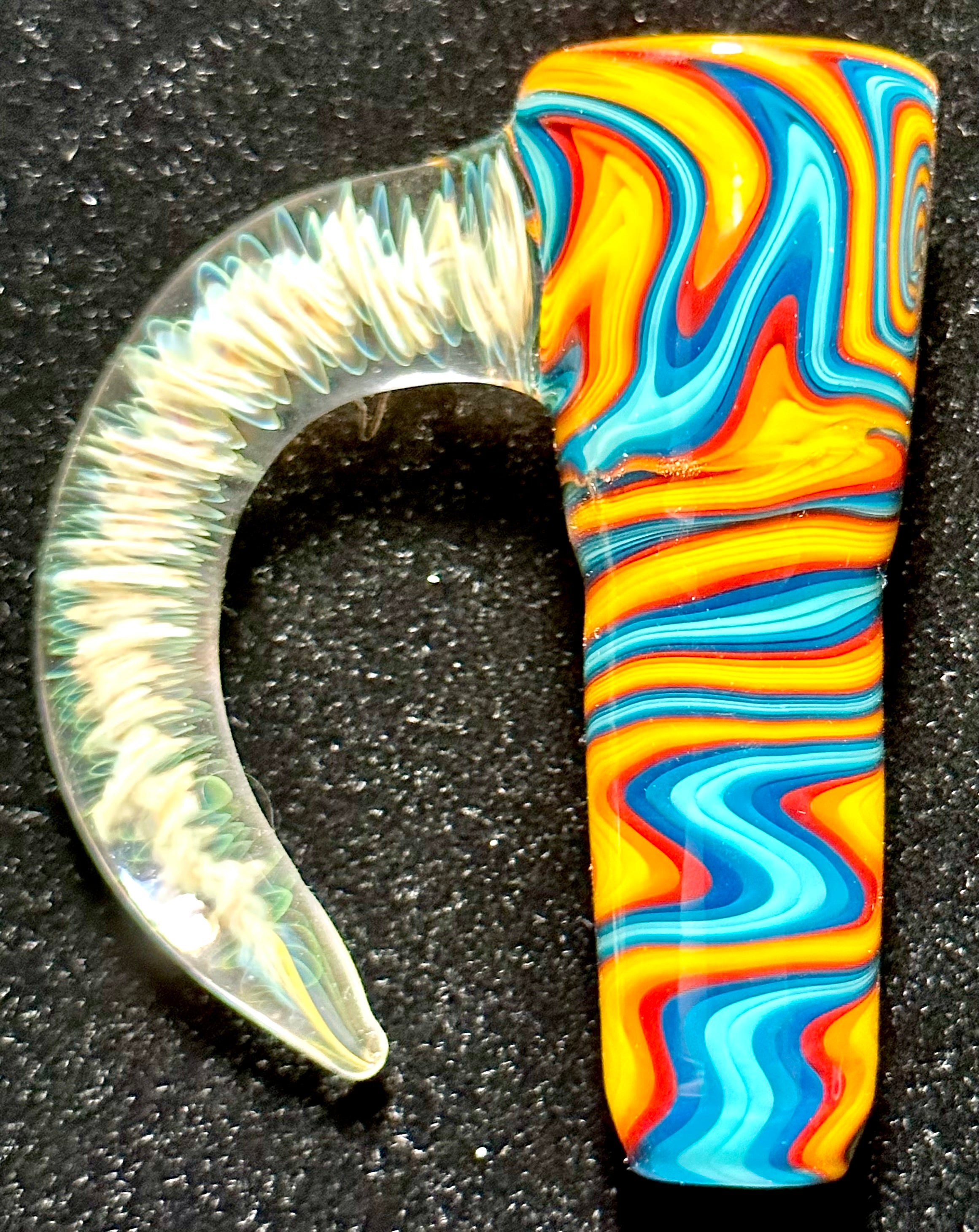 DZ Glass 18mm Fully Worked Wigwag Fumed Handle