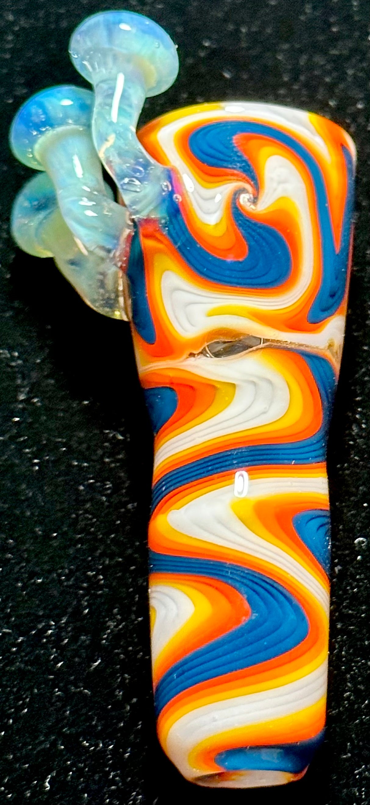 DZ Glass 18mm Fully Worked Wigwag with Mushrooms