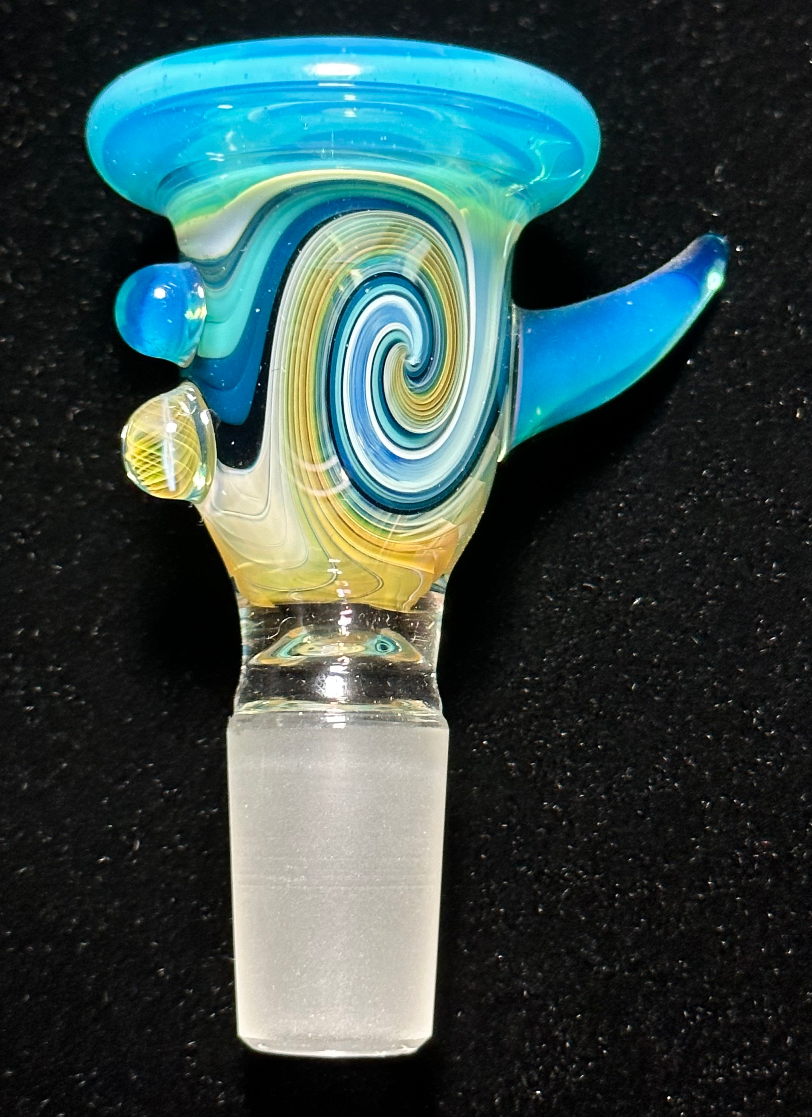 Gasp One Blue & Fumed 18mm Single Hole Slide