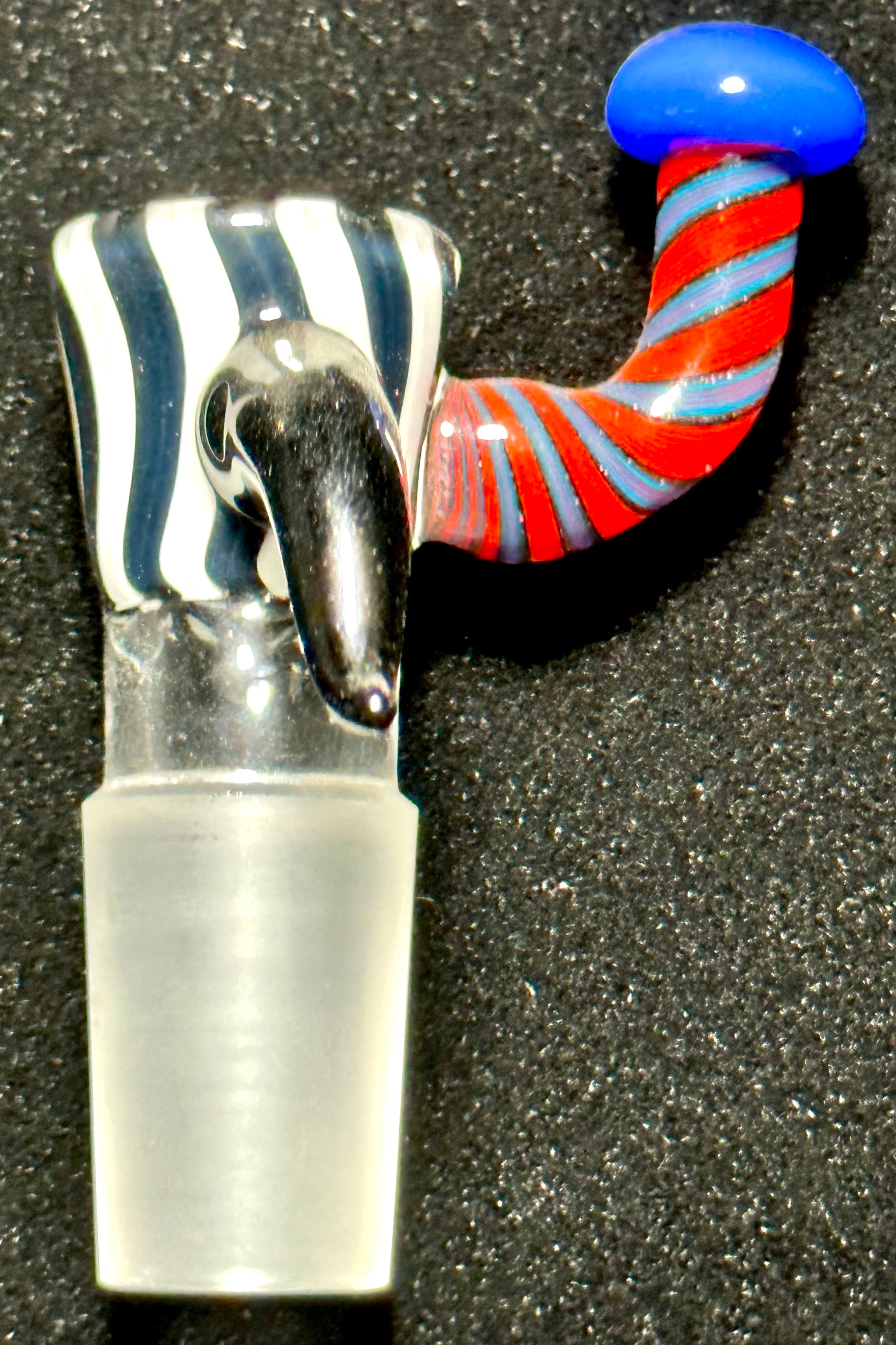 Dippy Glass 18mm Zebra Shroom Slide