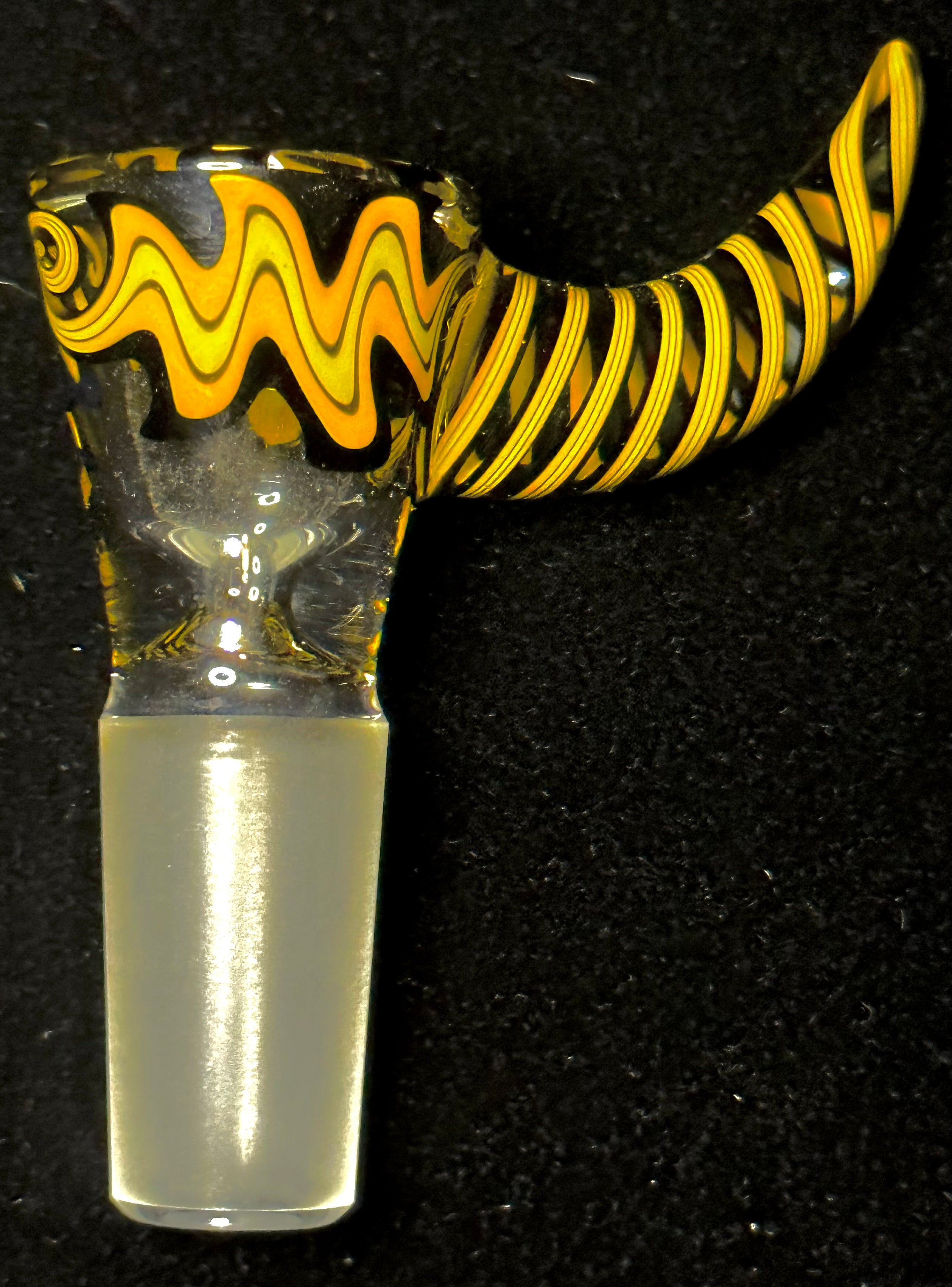 JHoney Worked Black/Yellow/Orange 14mm Single Hole Slide