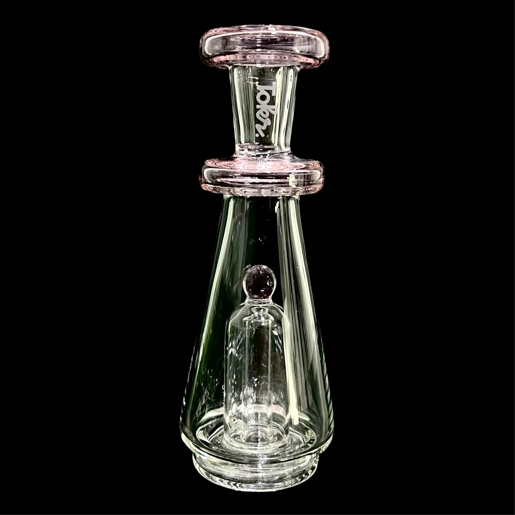 Tokr Glass Transparent Pink Cone Puffco Peak Top