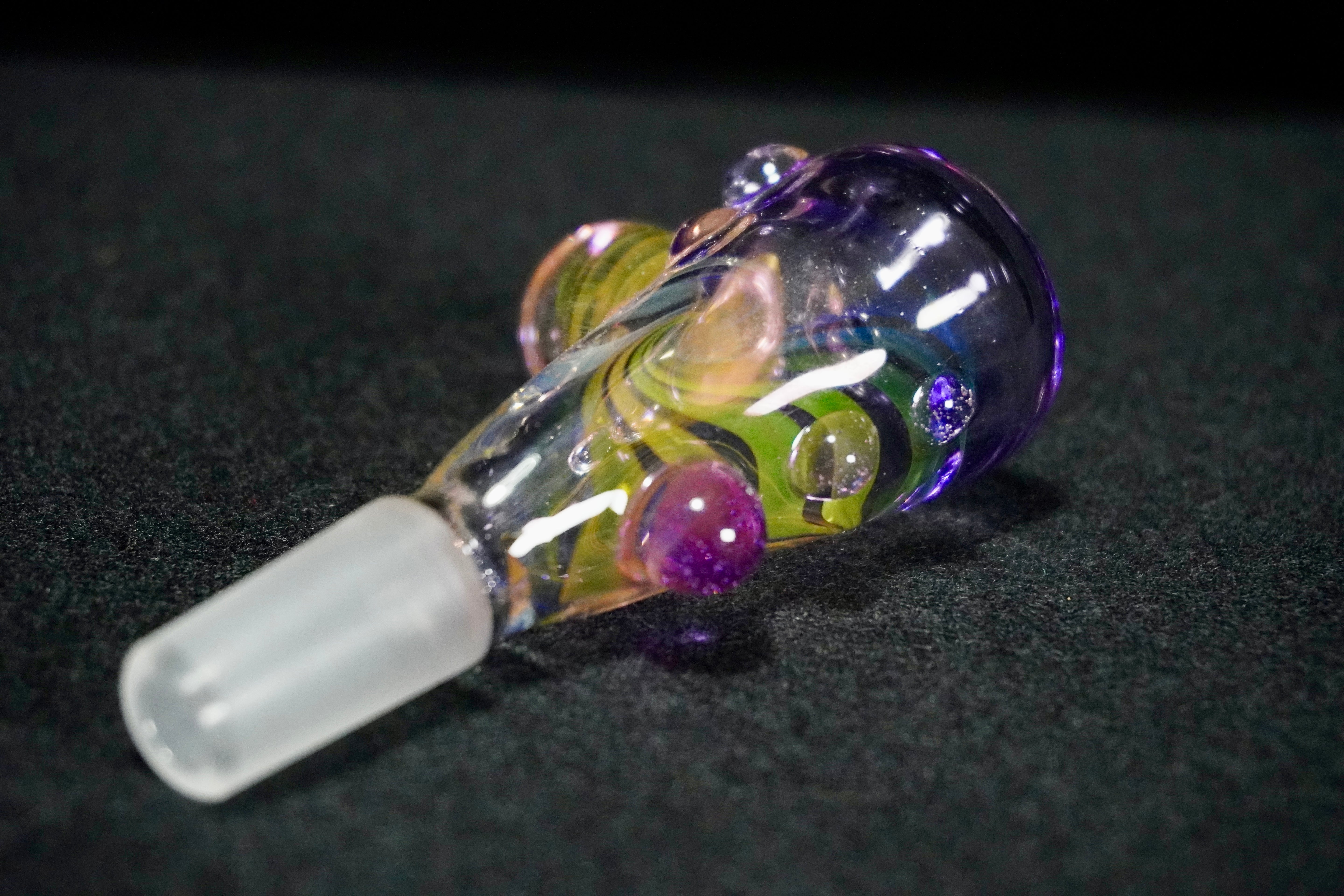 B$ Glass Purple 14mm Sawbucks Slide