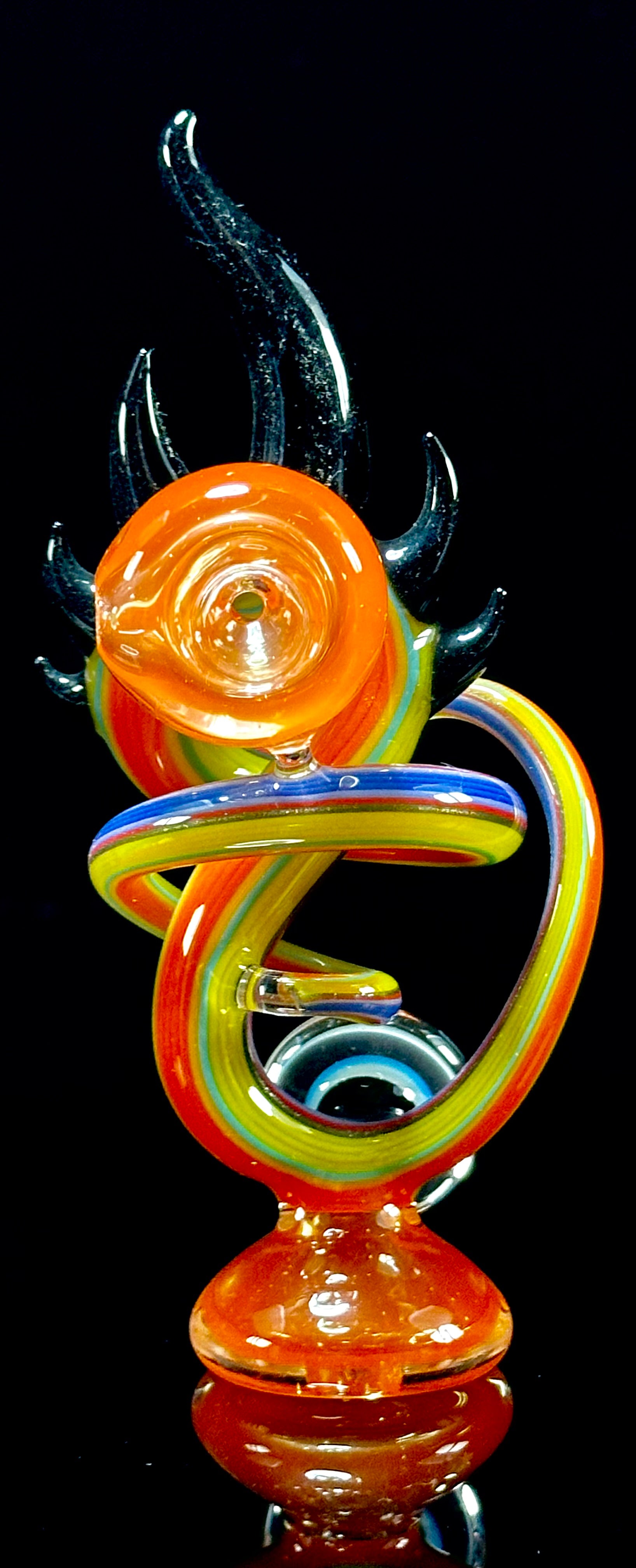 Cambria Glass Orange Swirl Spoon