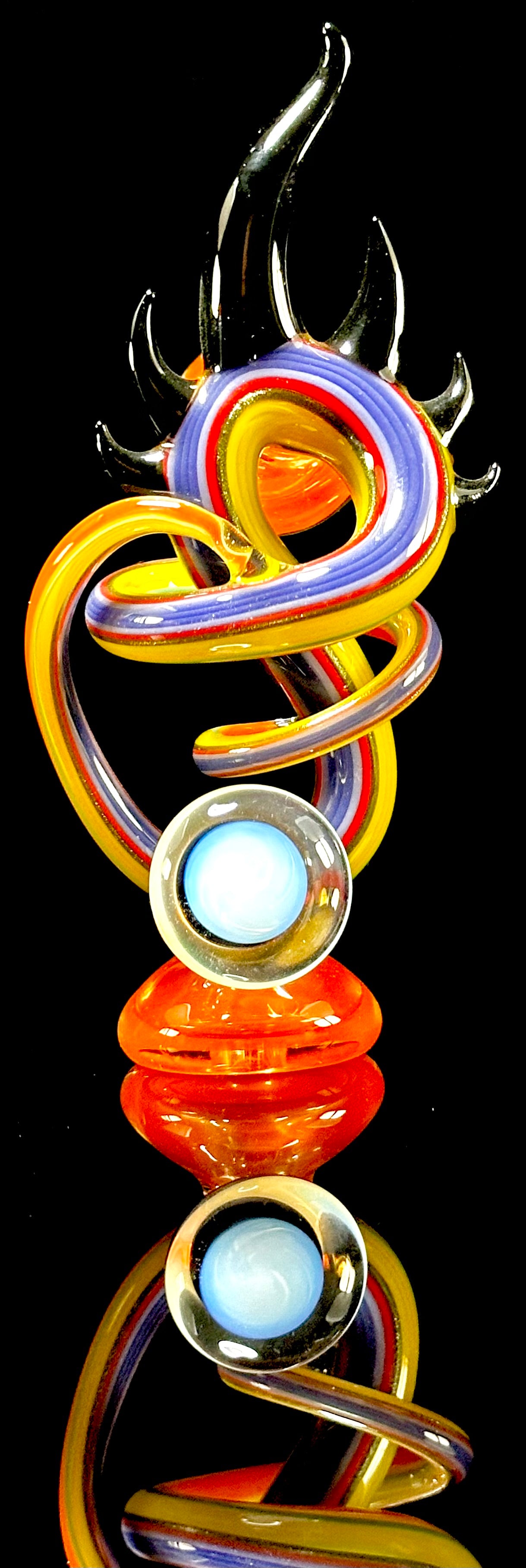 Cambria Glass Orange Swirl Spoon