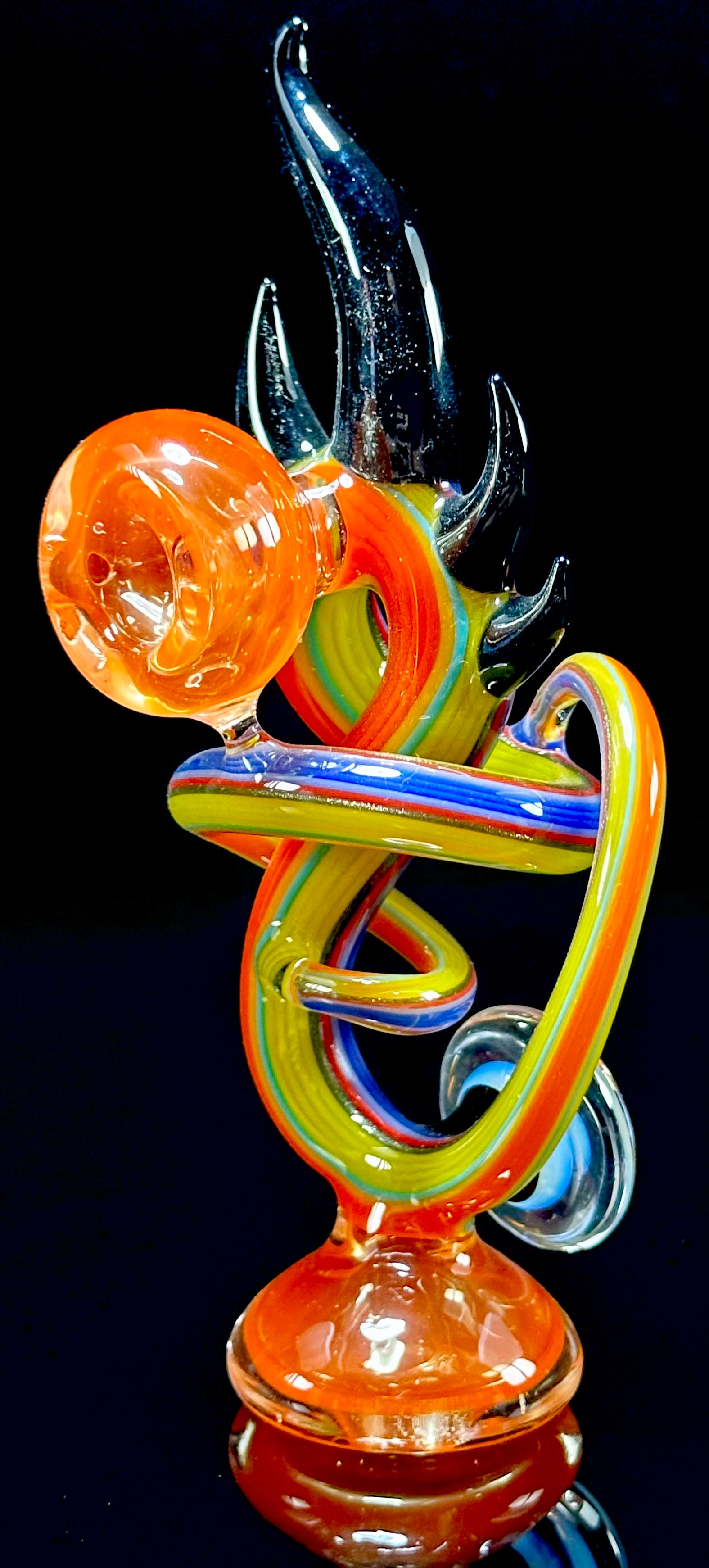 Cambria Glass Orange Swirl Spoon