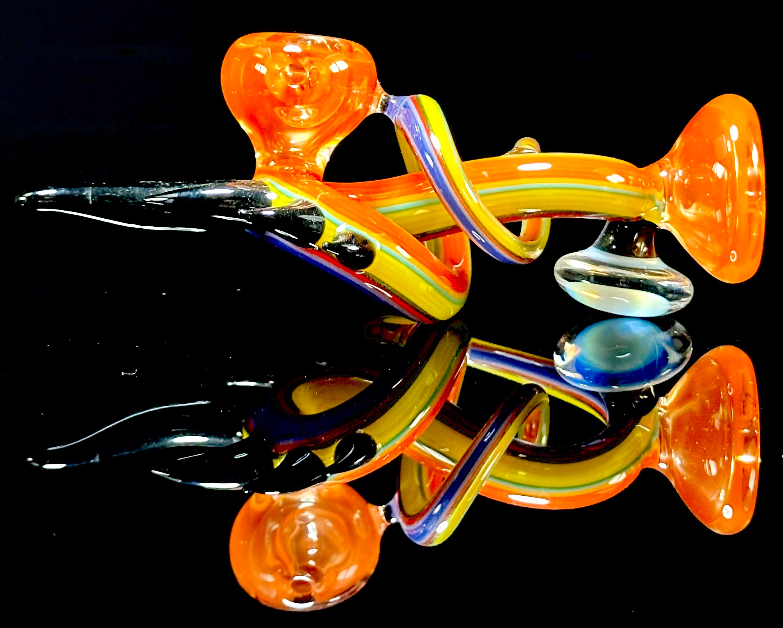 Cambria Glass Orange Swirl Spoon