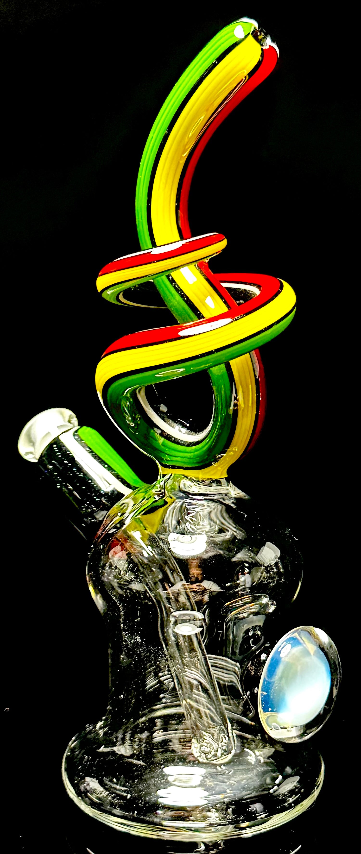 Cambria Glass Rasta Swirl Rig