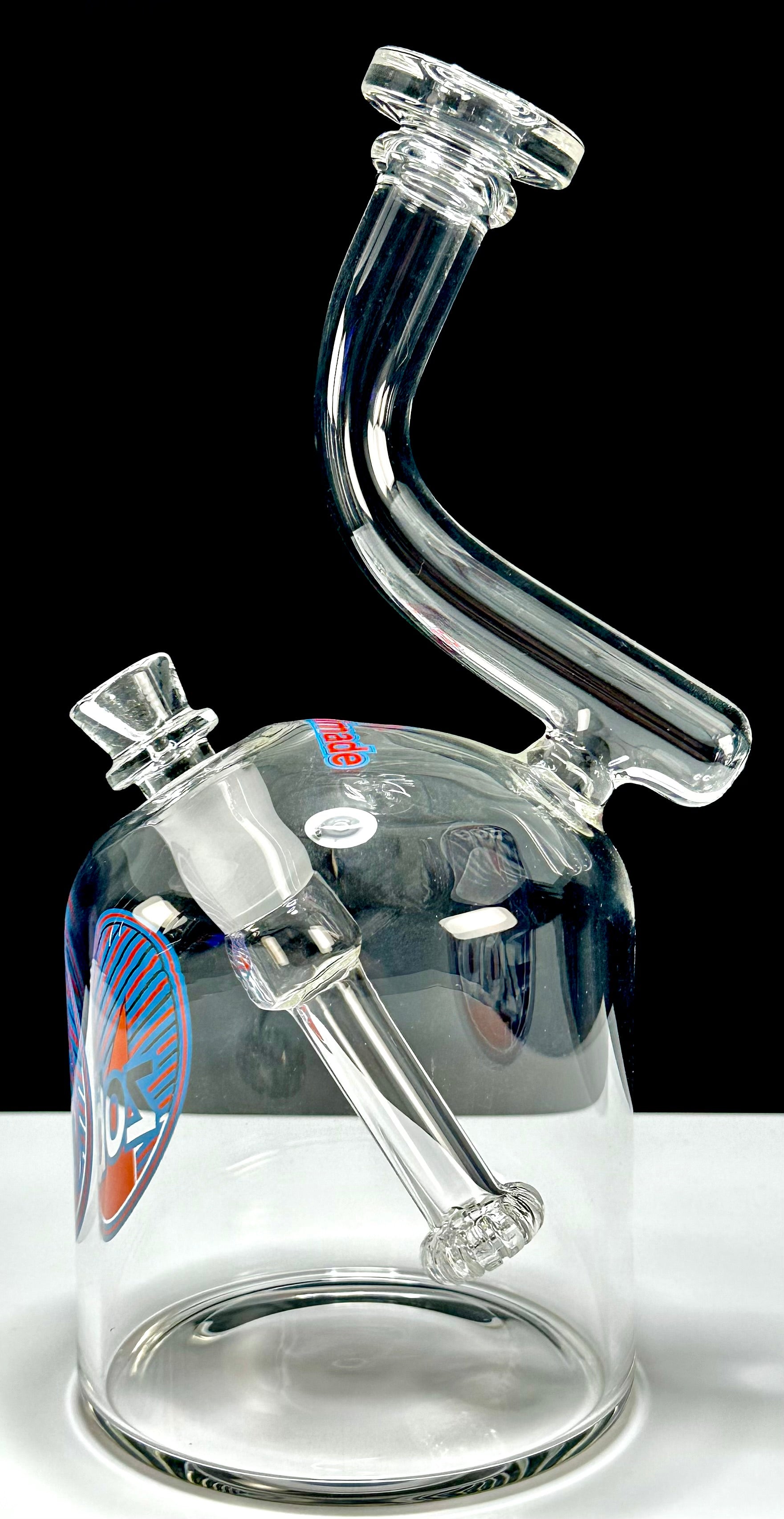 Zob 10.5 inch 110mm Chamber Bubbler with Fixed Flat Disc Diffuser Orange & Blue Label