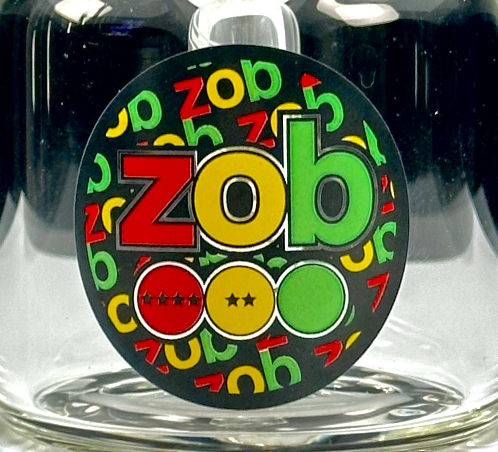 Zob 8 inch 75mm Chamber Bubbler with Diffused Downstem Rasta Label