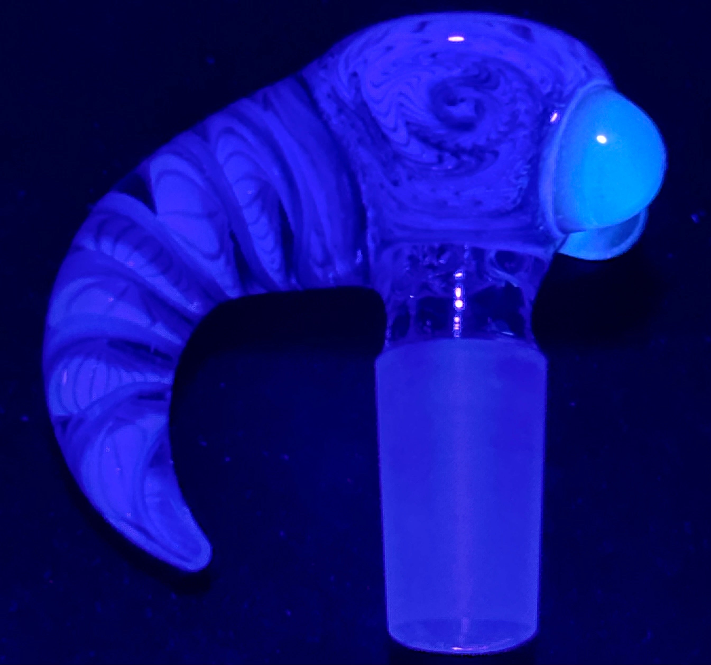 Titz Glass 14mm UV Horned Linework Multi-hole Slide