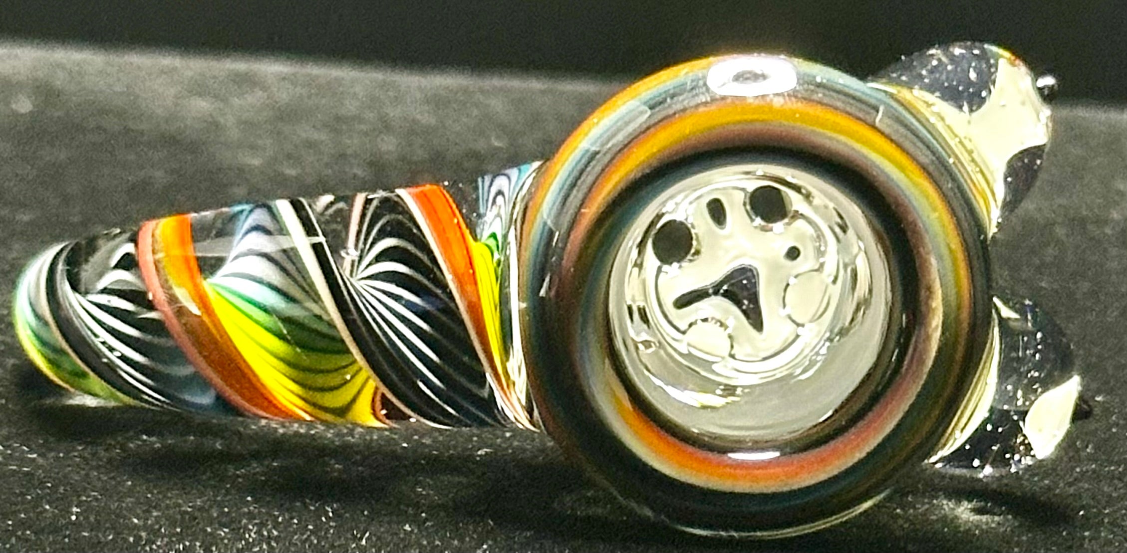 Titz Glass 18mm UV Horned Linework Multi-Hole Slide