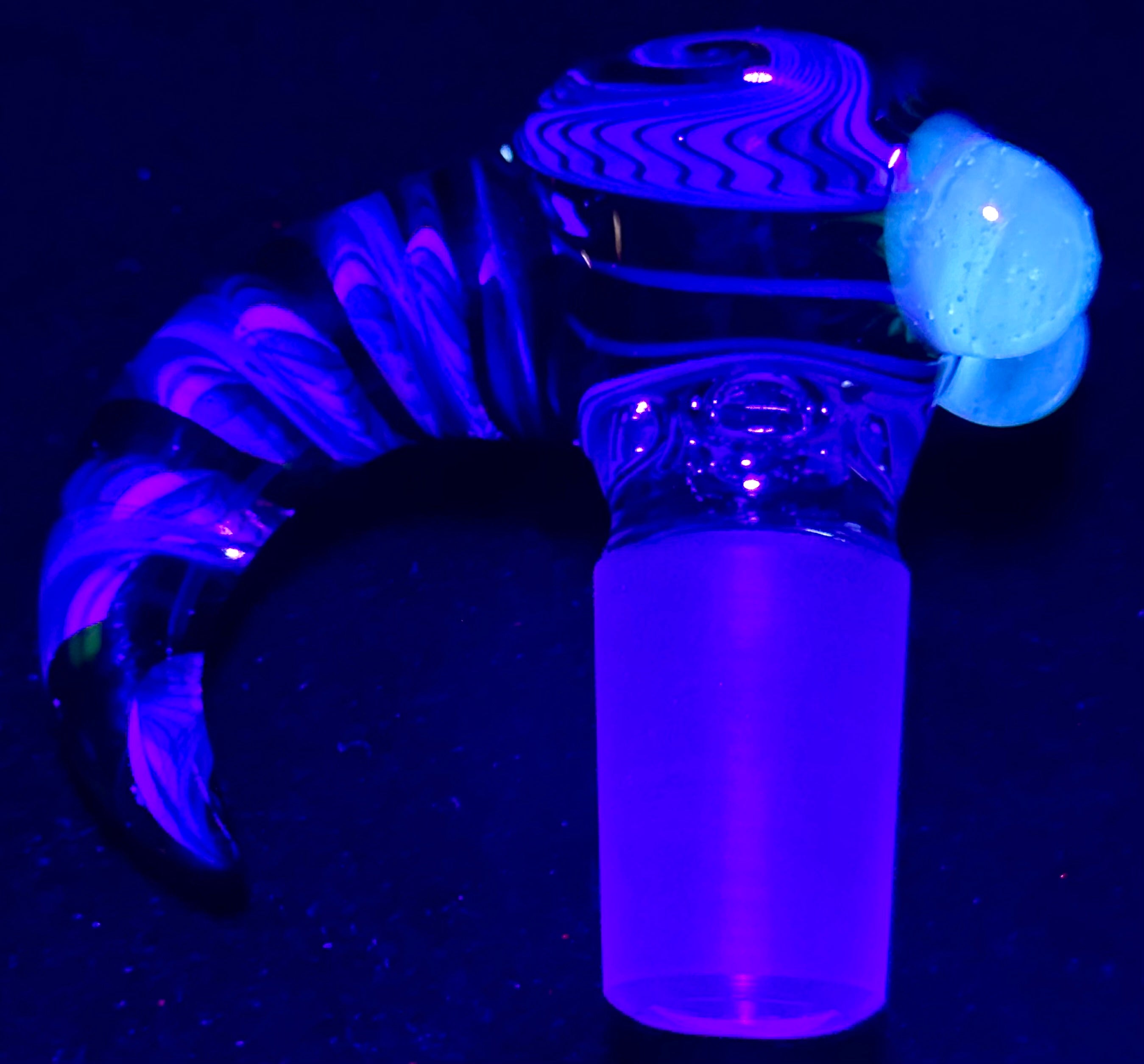 Titz Glass 18mm UV Horned Linework Multi-Hole Slide