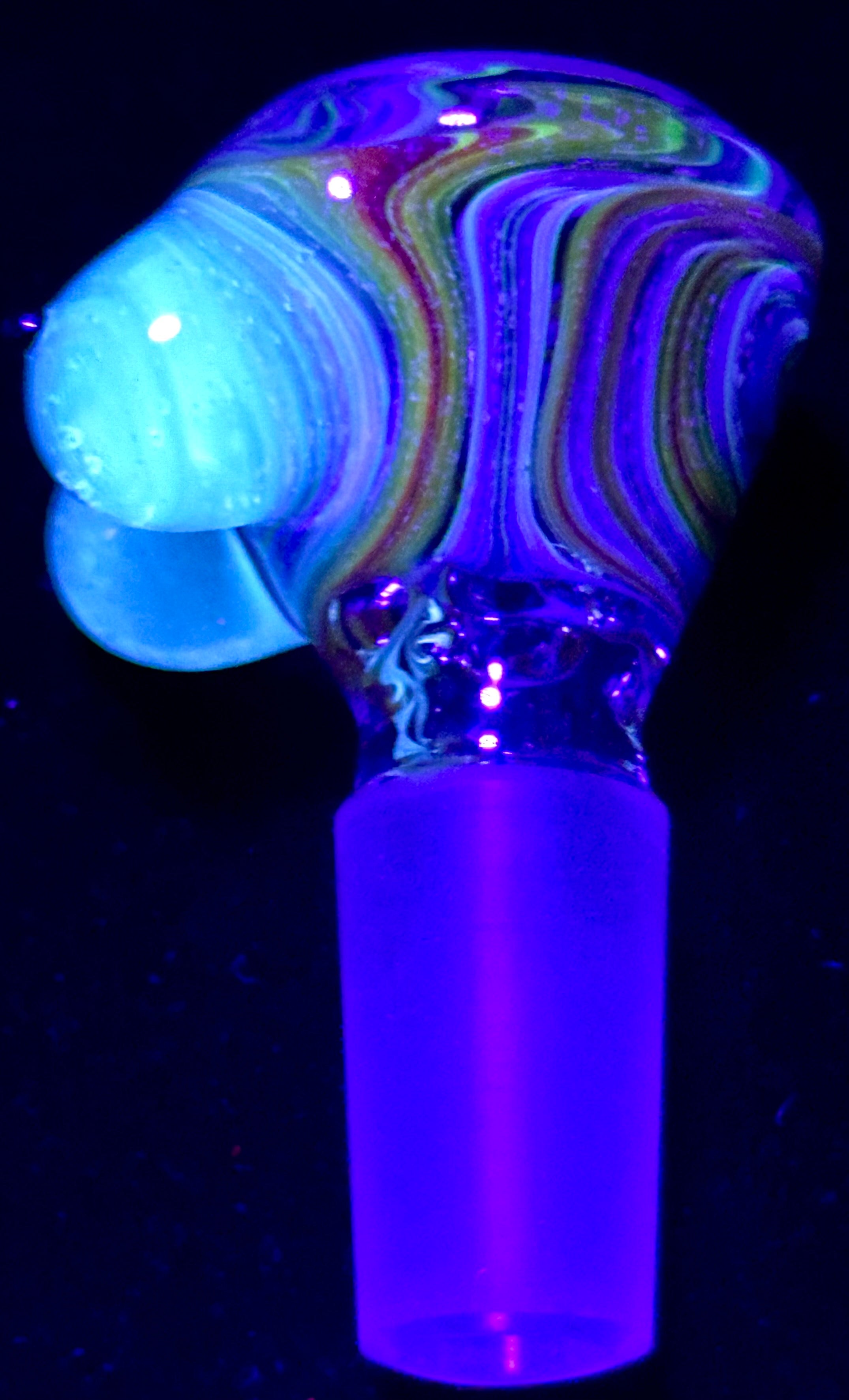 Titz Glass 14mm UV Linework Multi-Hole Slide