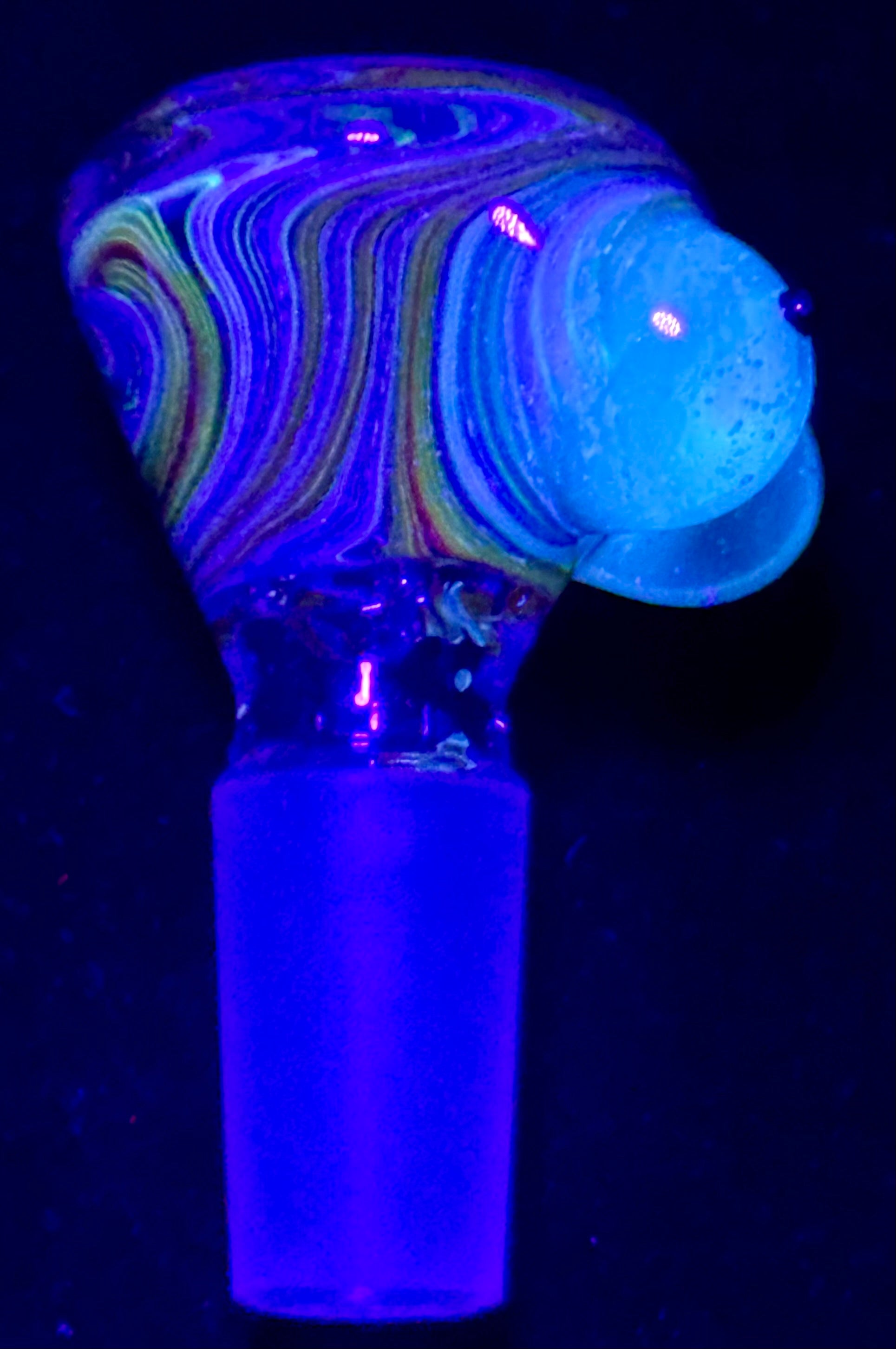 Titz Glass 14mm UV Linework Multi-Hole Slide
