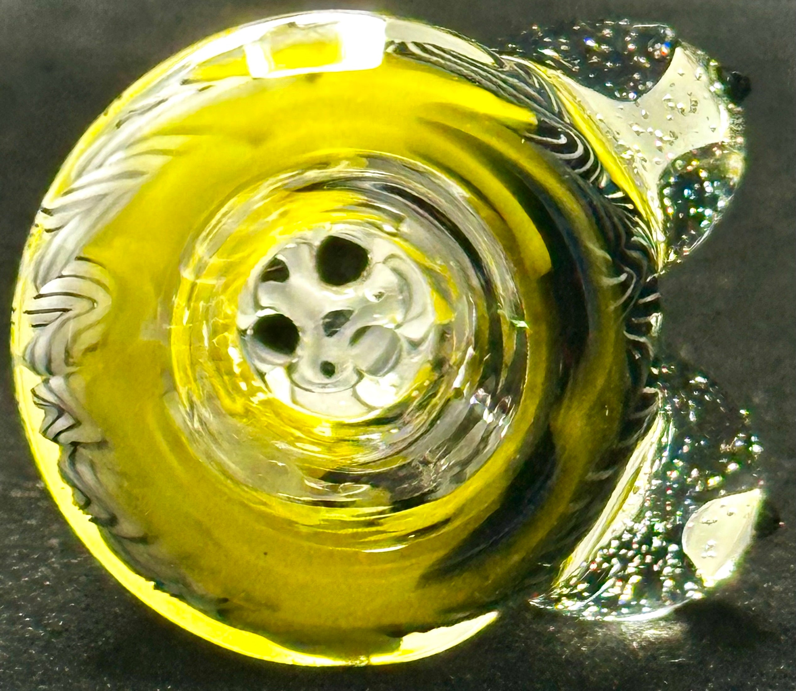 Titz Glass 14mm UV Linework Multi-Hole Slide