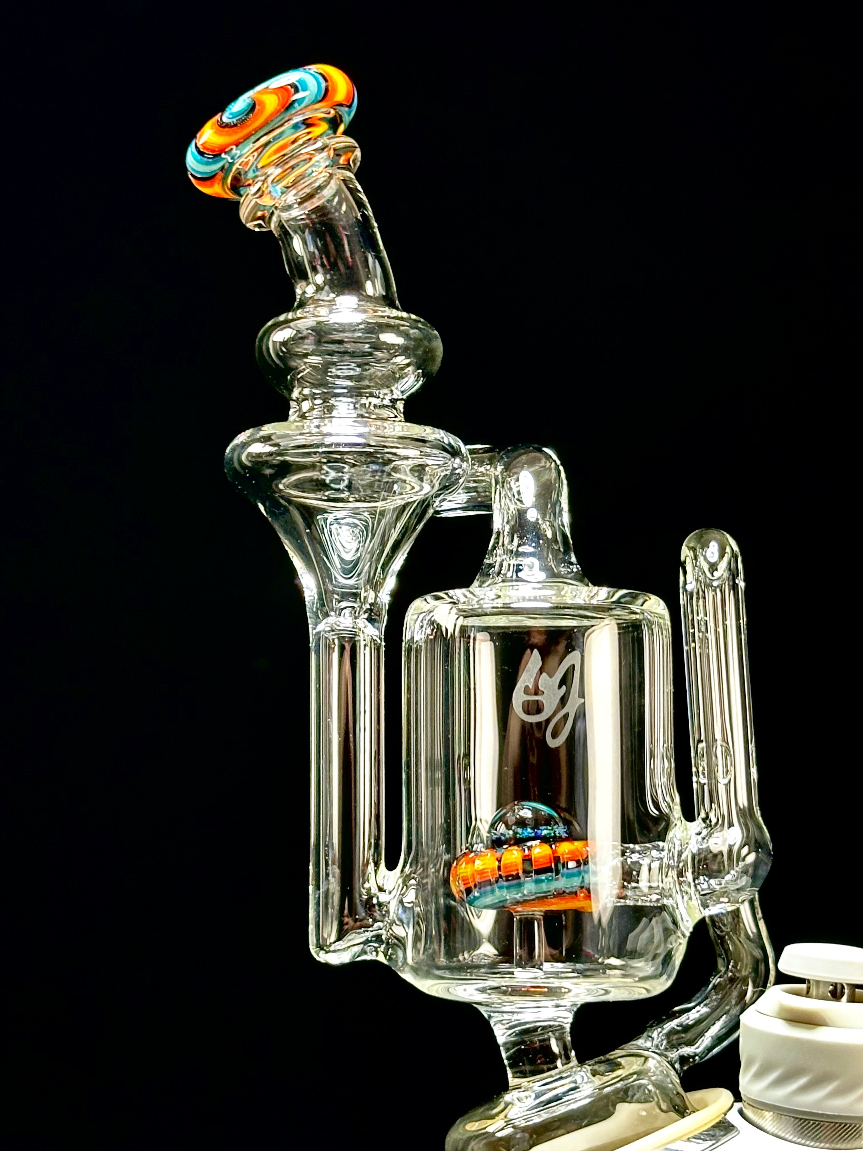OJ Flame Puffco Peak and Pro Wigwag Recycler Top