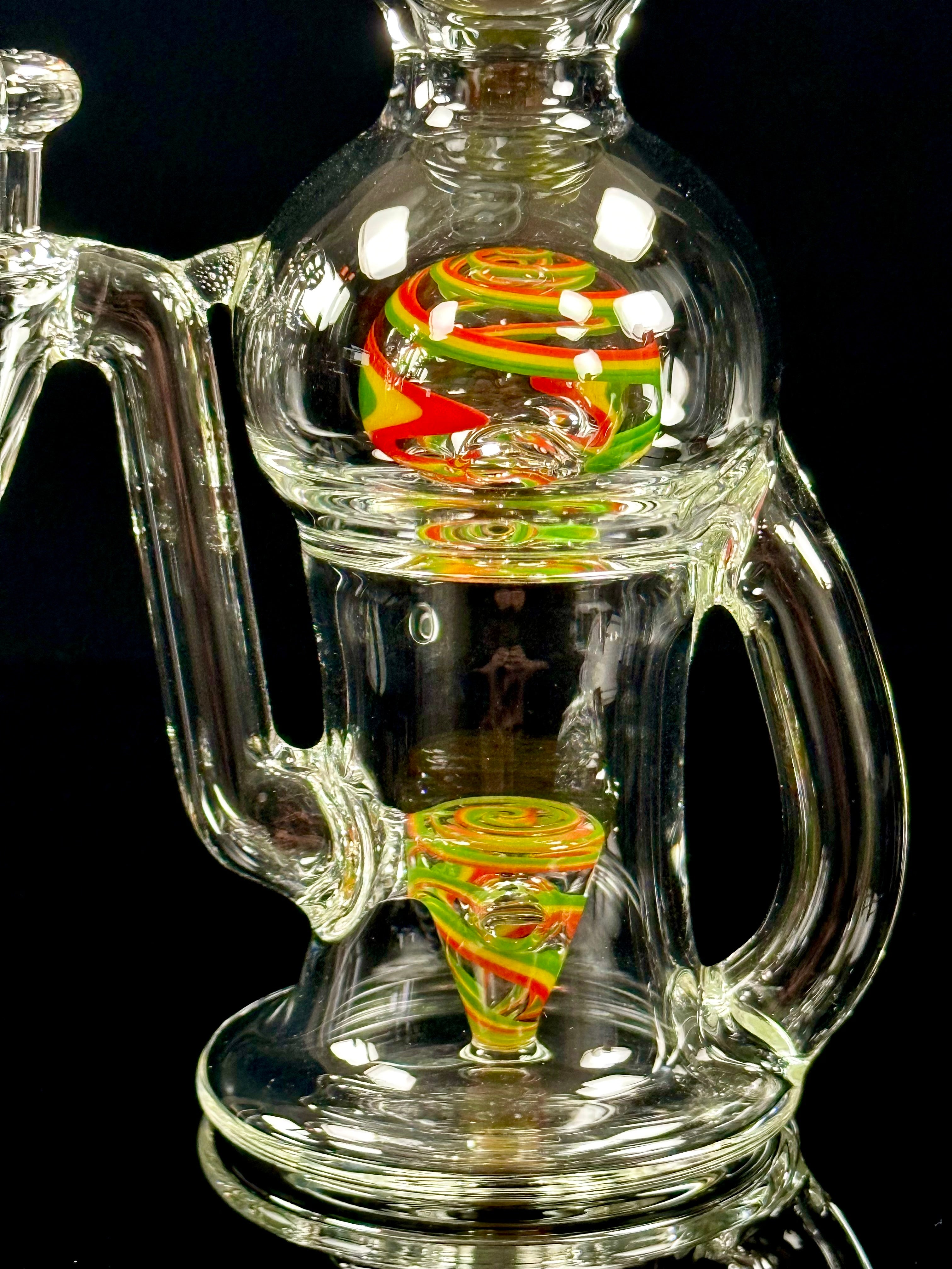 Tube Sock Glass Hustle Brain Bubbler Wig Wag Ball Blooper Rig Rasta Colors