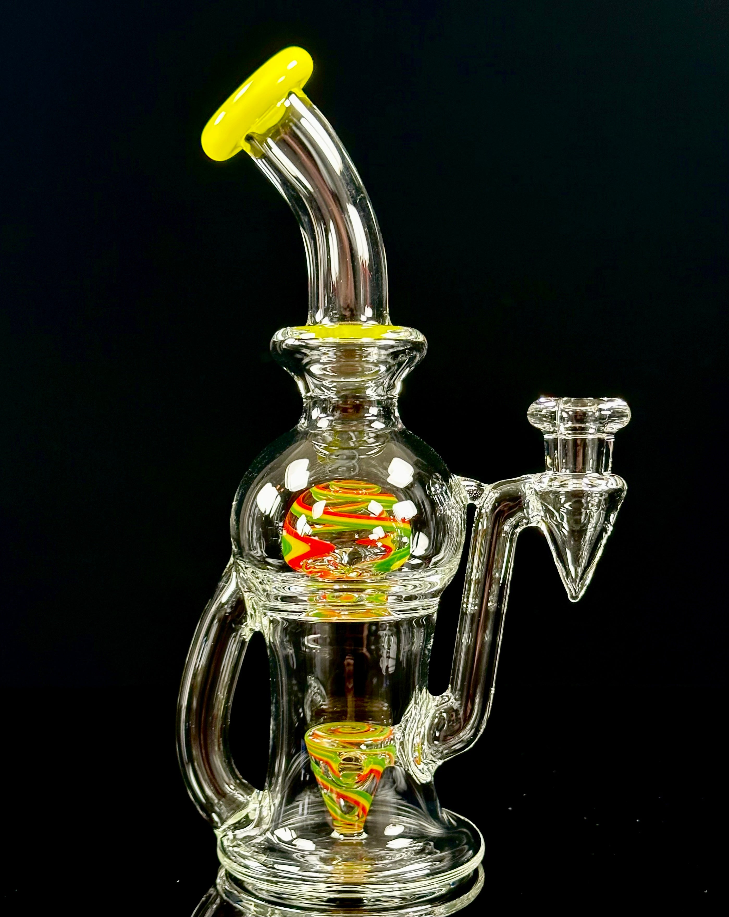 Tube Sock Glass Hustle Brain Bubbler Wig Wag Ball Blooper Rig Rasta Colors