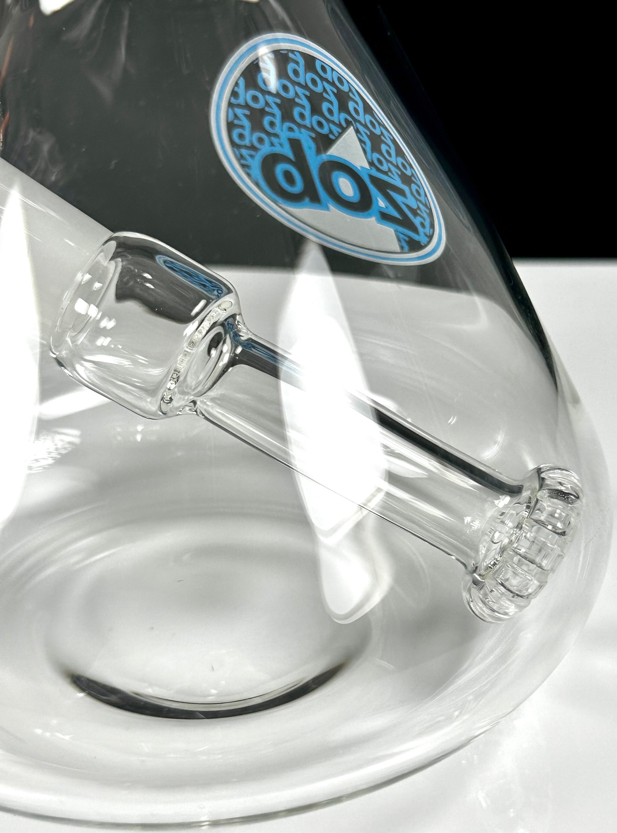 Zob 18 inch Beaker with Fixed Flat Disc Diffuser Blue & Sandblasted Label