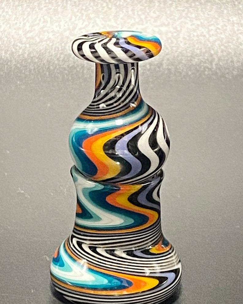 DZ Glass Wigwag Bubble Cap & Stand #4 - TheSmokeyMcPotz Collection 
